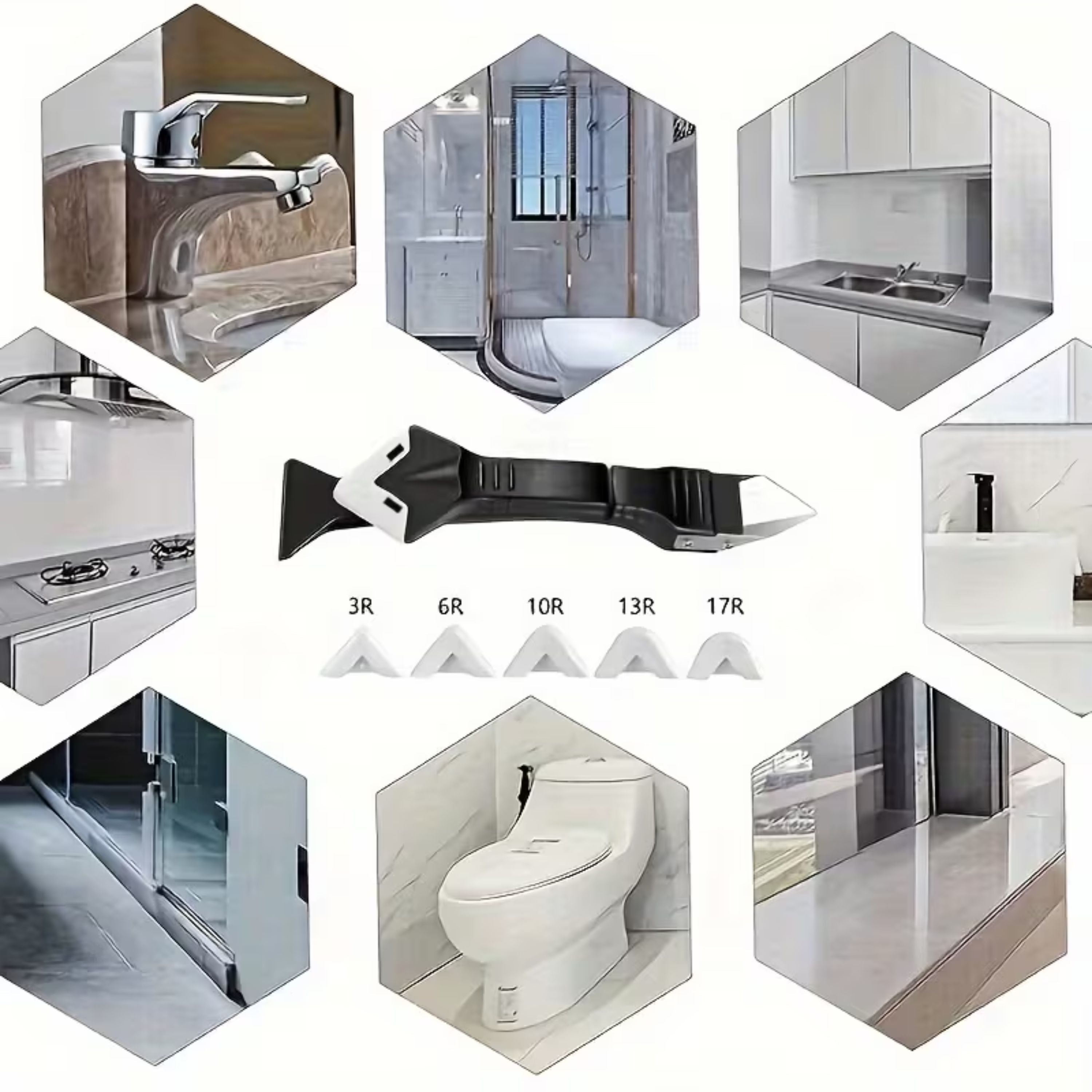 Kitcheniva 2-in-1 Caulk Sealant Tool - Perfect for Removing and Smoothing Caulk