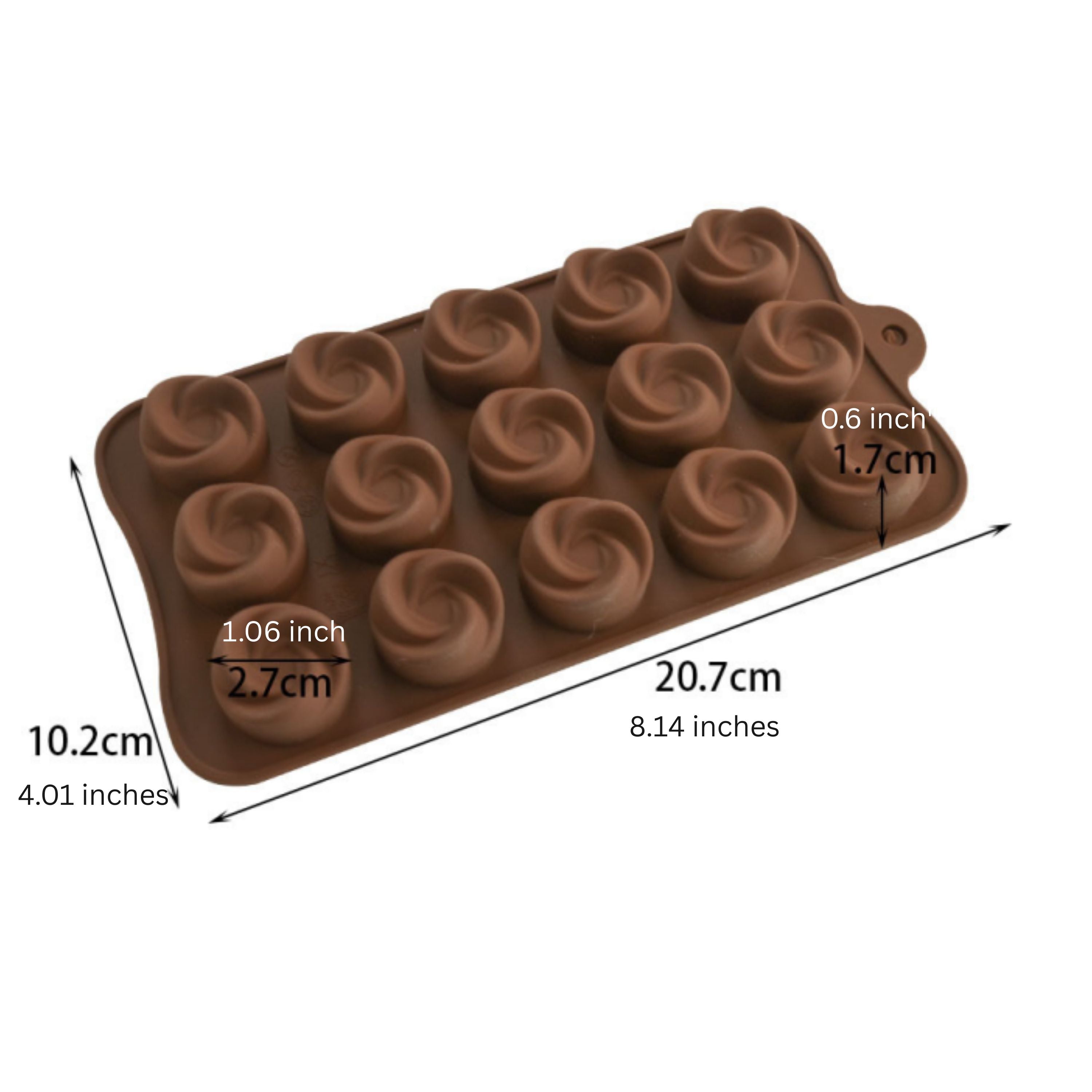 Kitcheniva Silicone Flower Design Chocolate Mold (4.0 x 8.2 Inch)