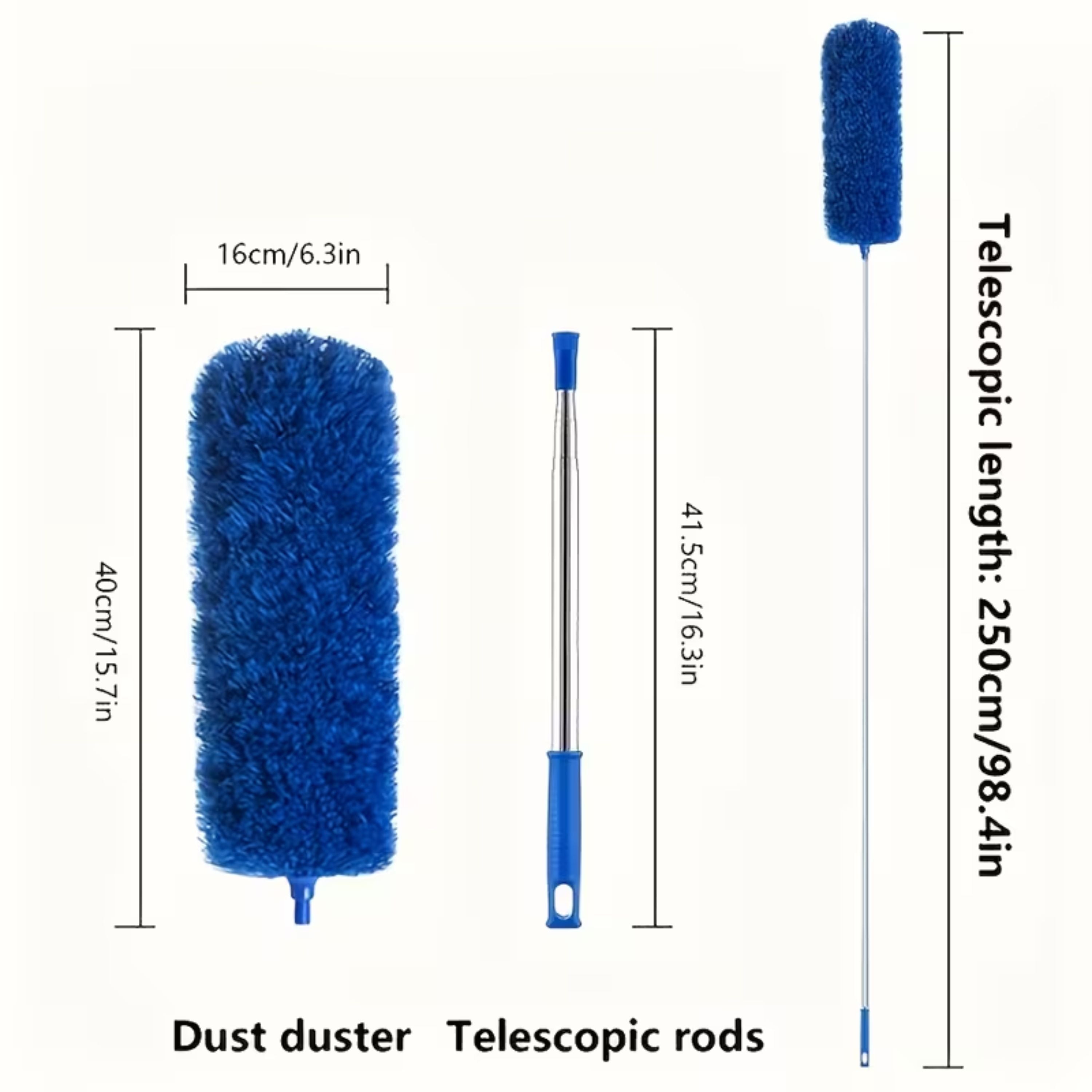 Kitcheniva 8.2 Ft Extendable Duster with Two Heads, Blue
