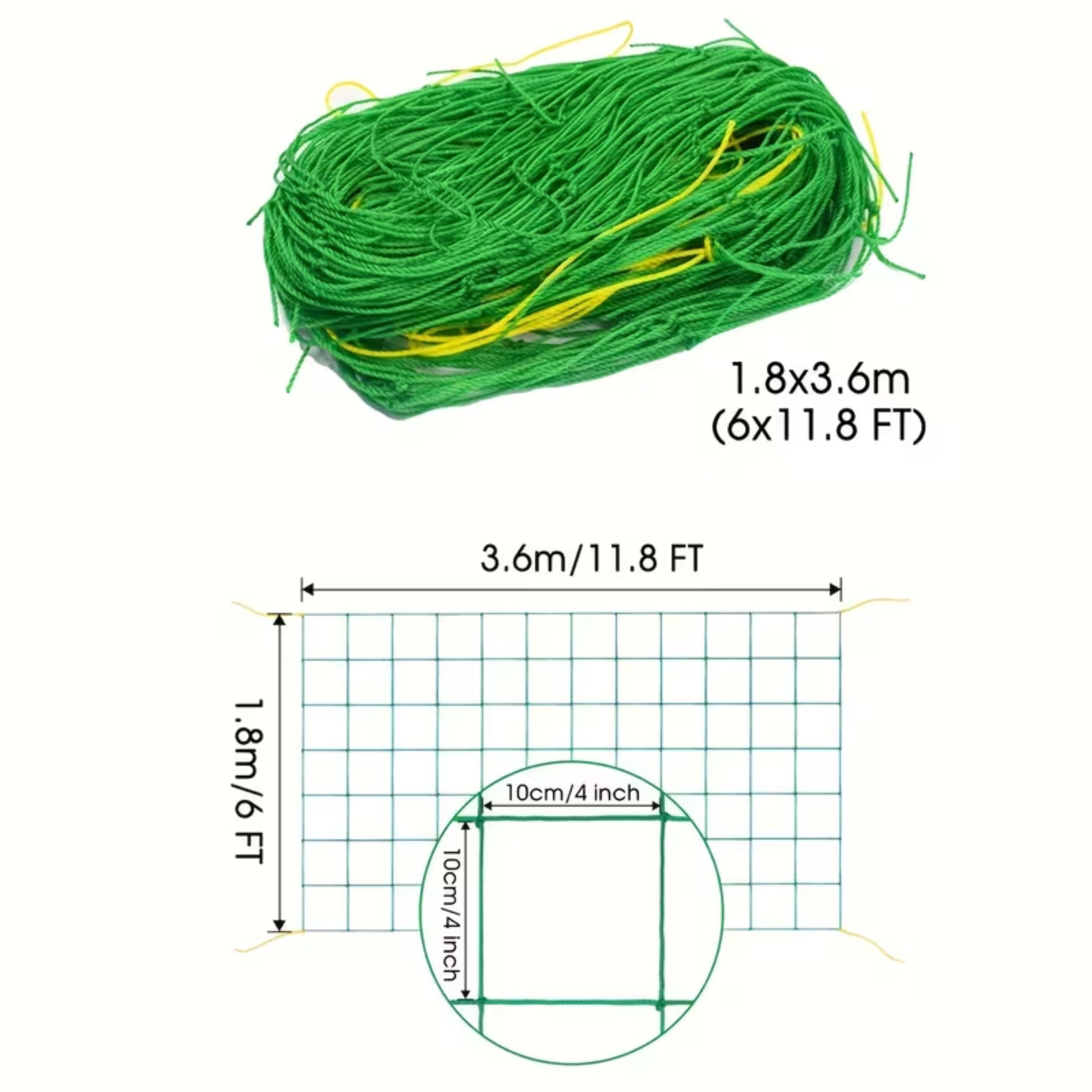 Kitcheniva Trellis Netting for Climbing Plants (6x12 Ft) - Perfect for Tomatoes, Peas, Cucumbers, Grapes
