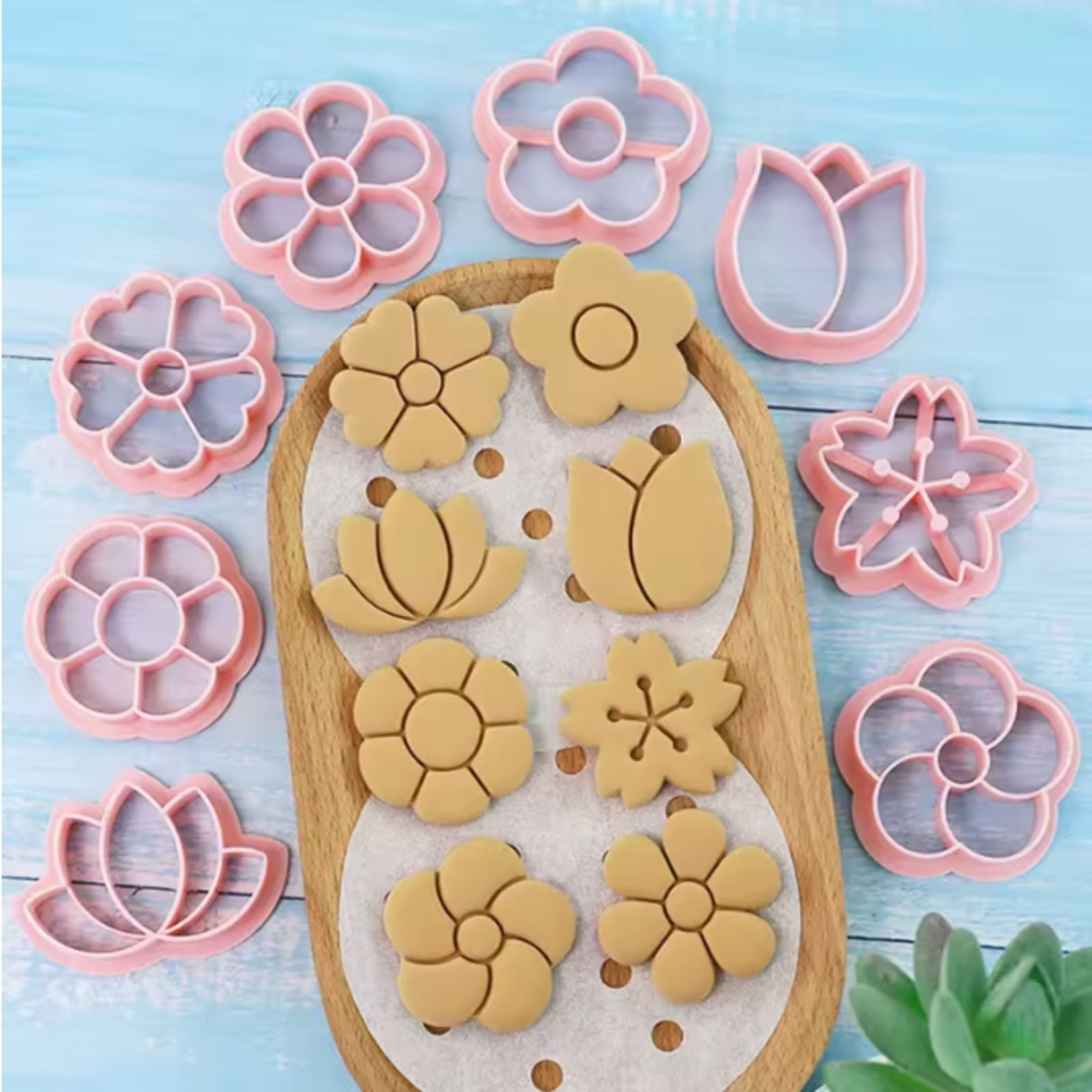 Kitcheniva Plastic Flower Cookie Cutter Set 8 Pcs