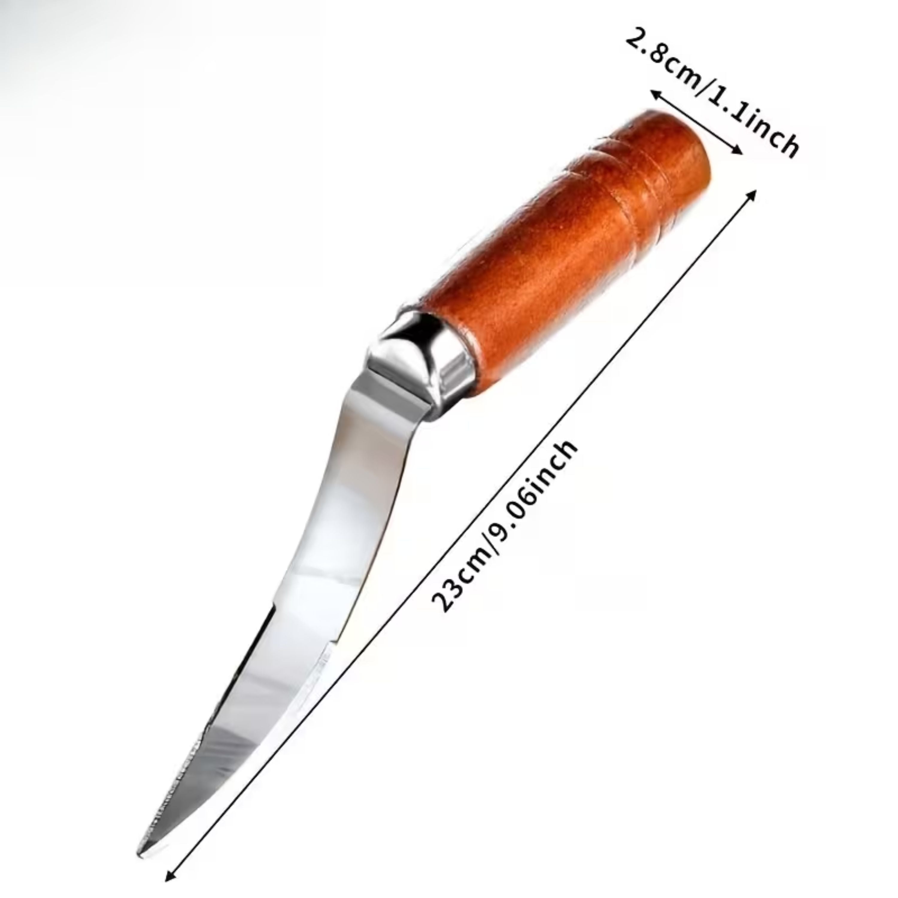 Kitcheniva Stainless Steel Coconut Meat Stripping Tool with Wooden Handle