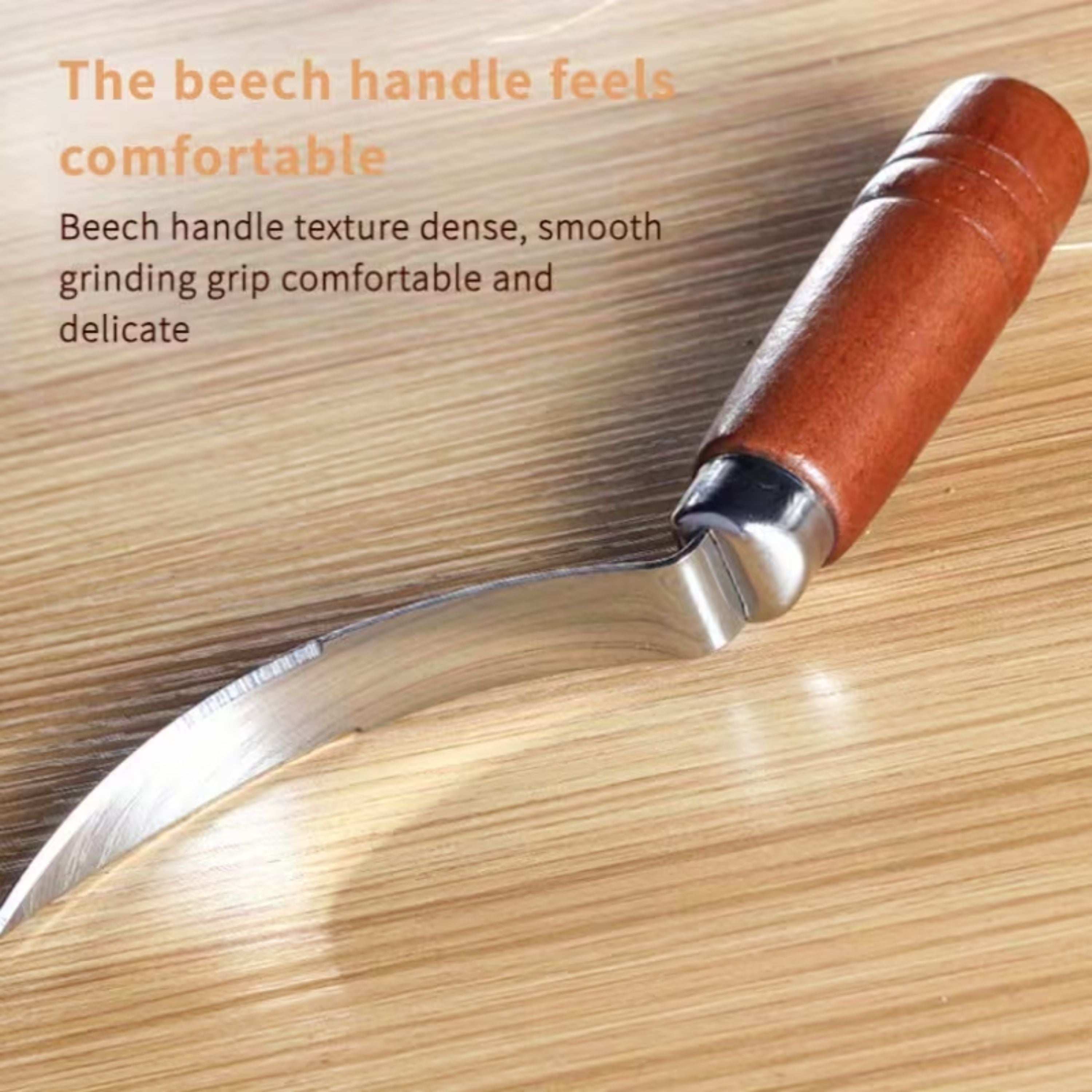 Kitcheniva Stainless Steel Coconut Meat Stripping Tool with Wooden Handle