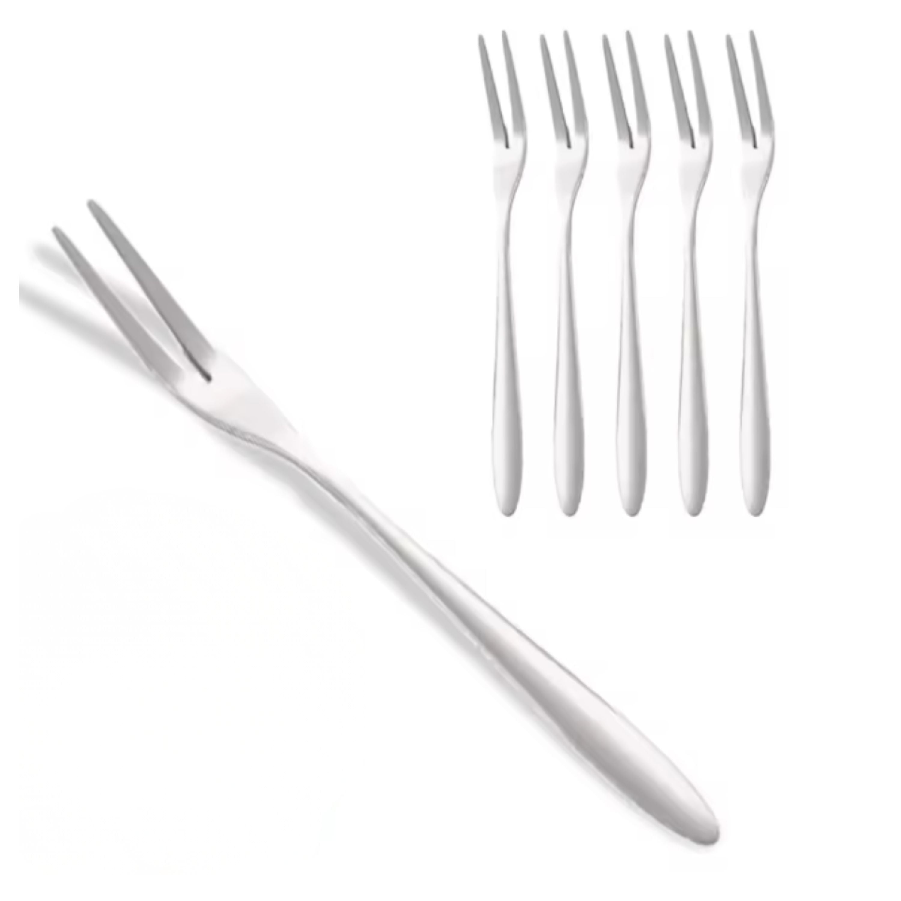 Kitcheniva 5" Stainless Steel Food Fruit Picks 6 Pcs, Silver