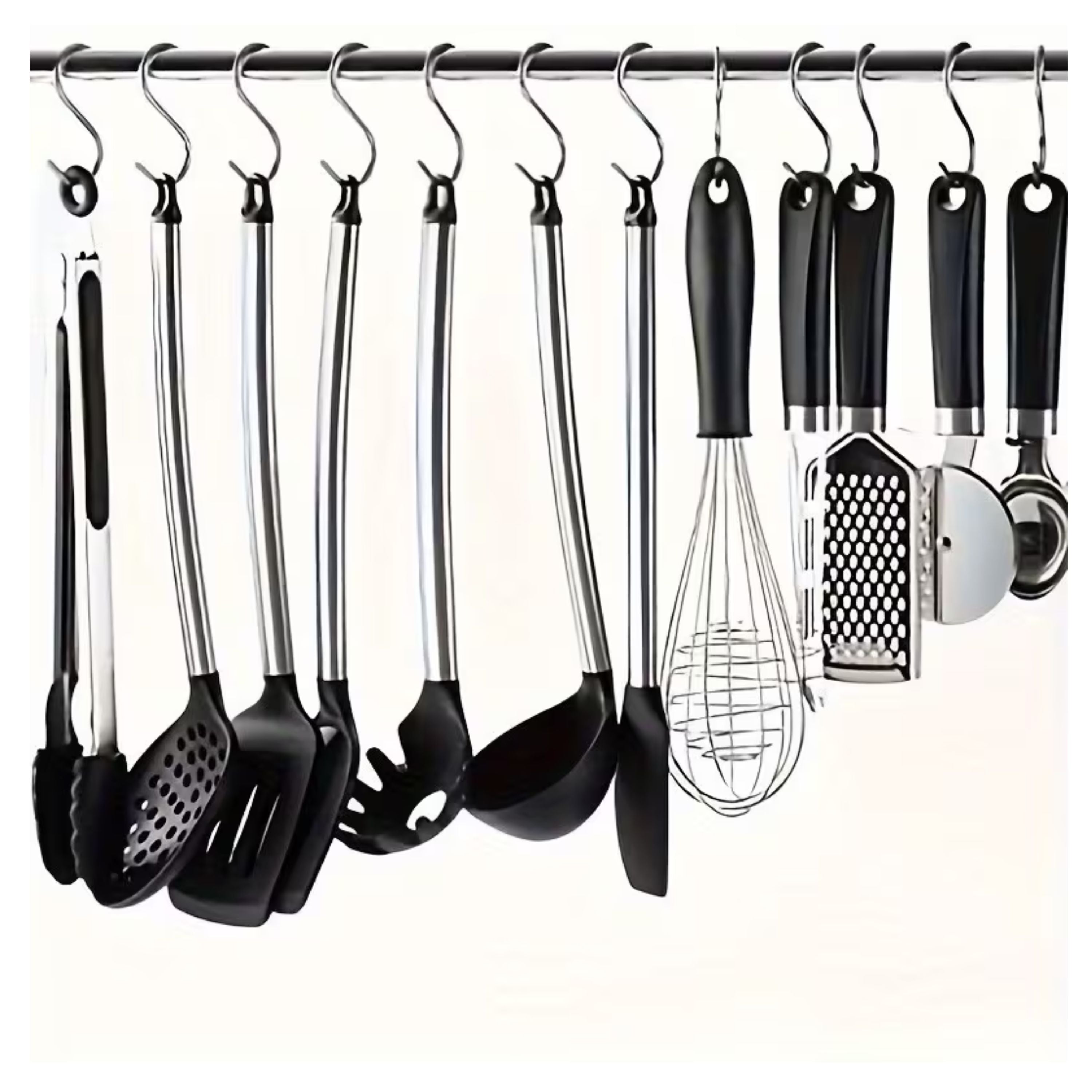 Kitcheniva Stainless Steel Rustproof S-Hooks 20 Pcs - Ideal for Hanging Pots, Pans, Bags, Cups, Utensils