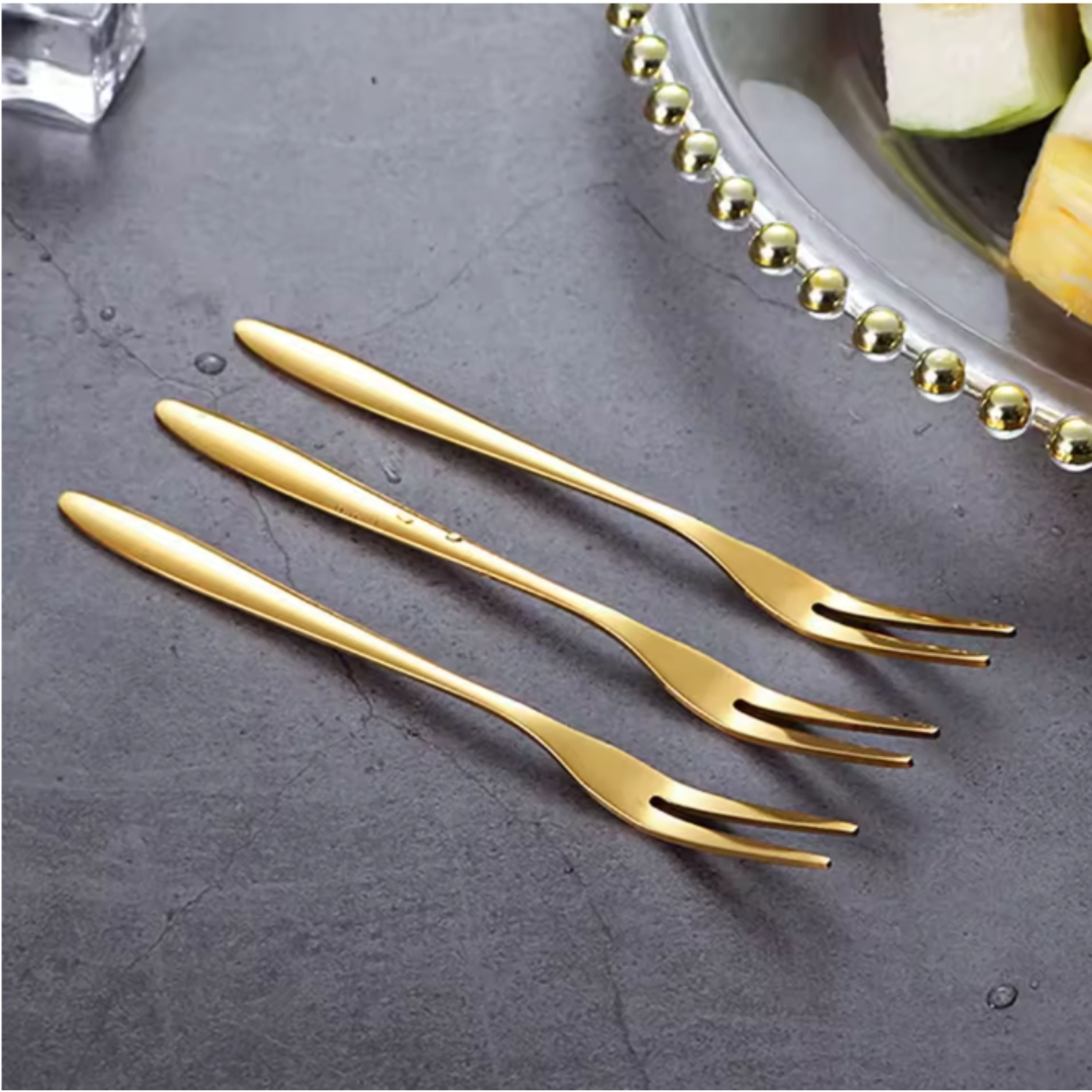 Kitcheniva 5" Stainless Steel Food Fruit Picks 6 Pcs, Gold