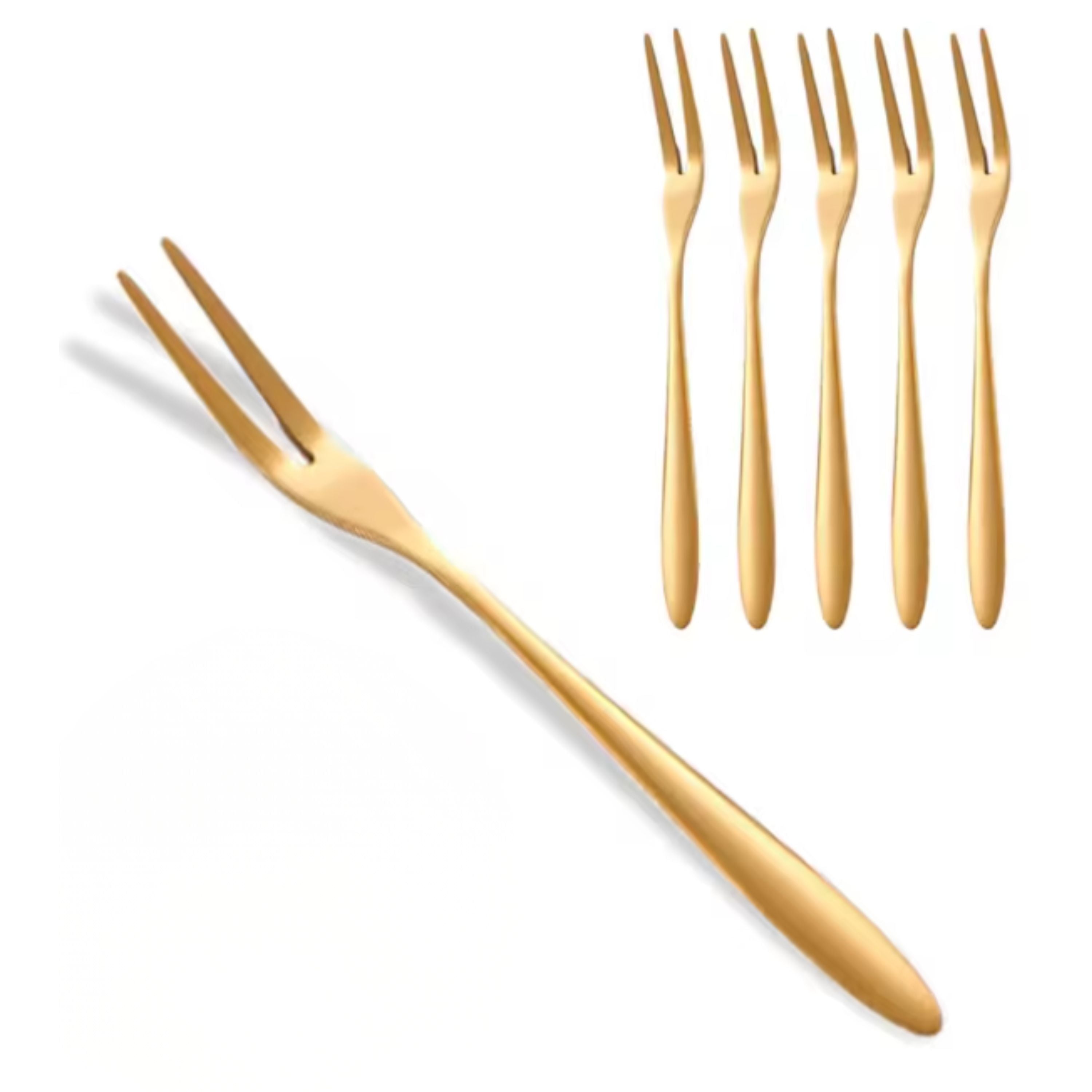 Kitcheniva 5" Stainless Steel Food Fruit Picks 6 Pcs, Gold