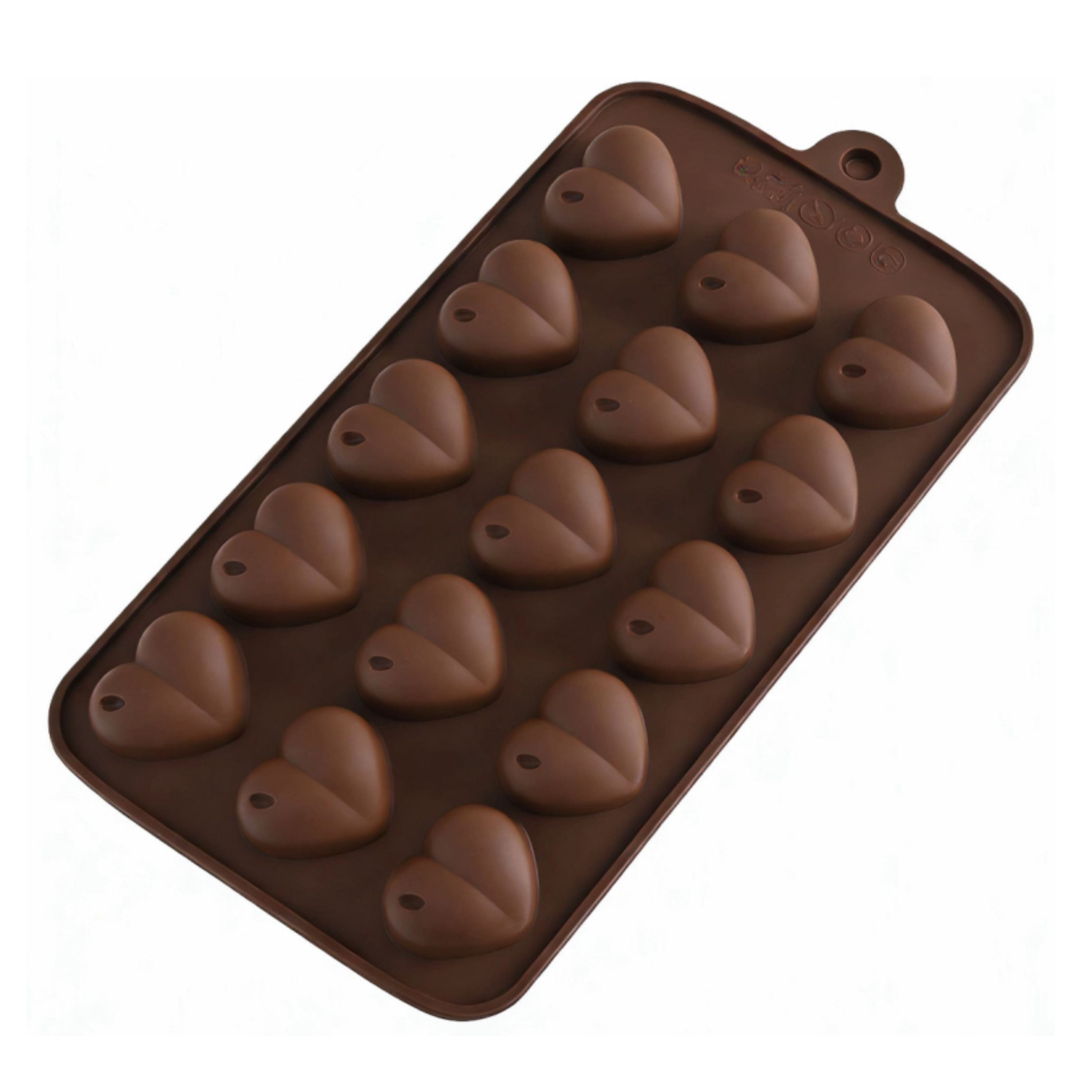 Kitcheniva Silicone Heart Design Chocolate Drop Mold (4.1 x 8.3 Inch) - Makes 15 Chocolate Drops