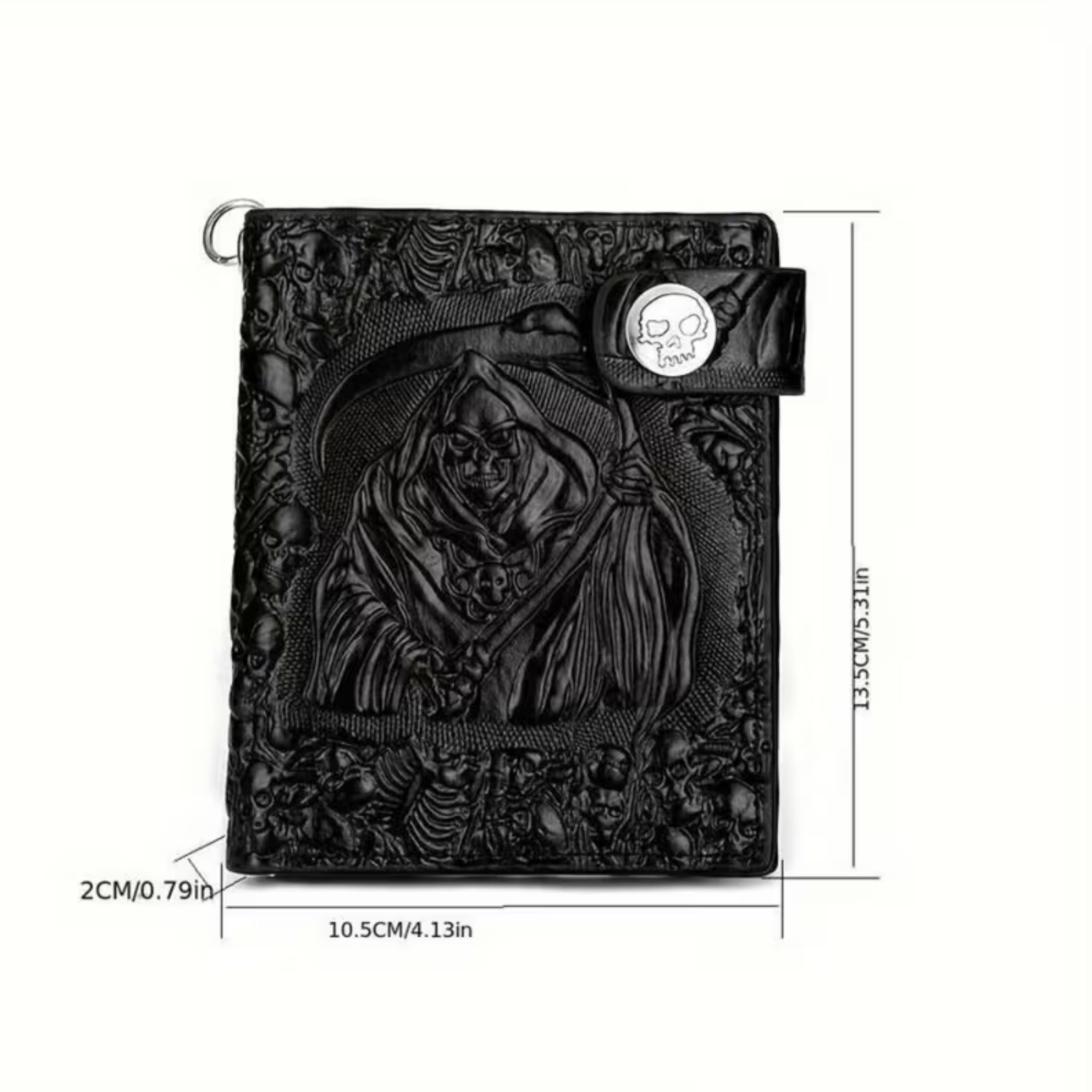 Kitcheniva PU Leather Gothic Reaper Wallet with Chain