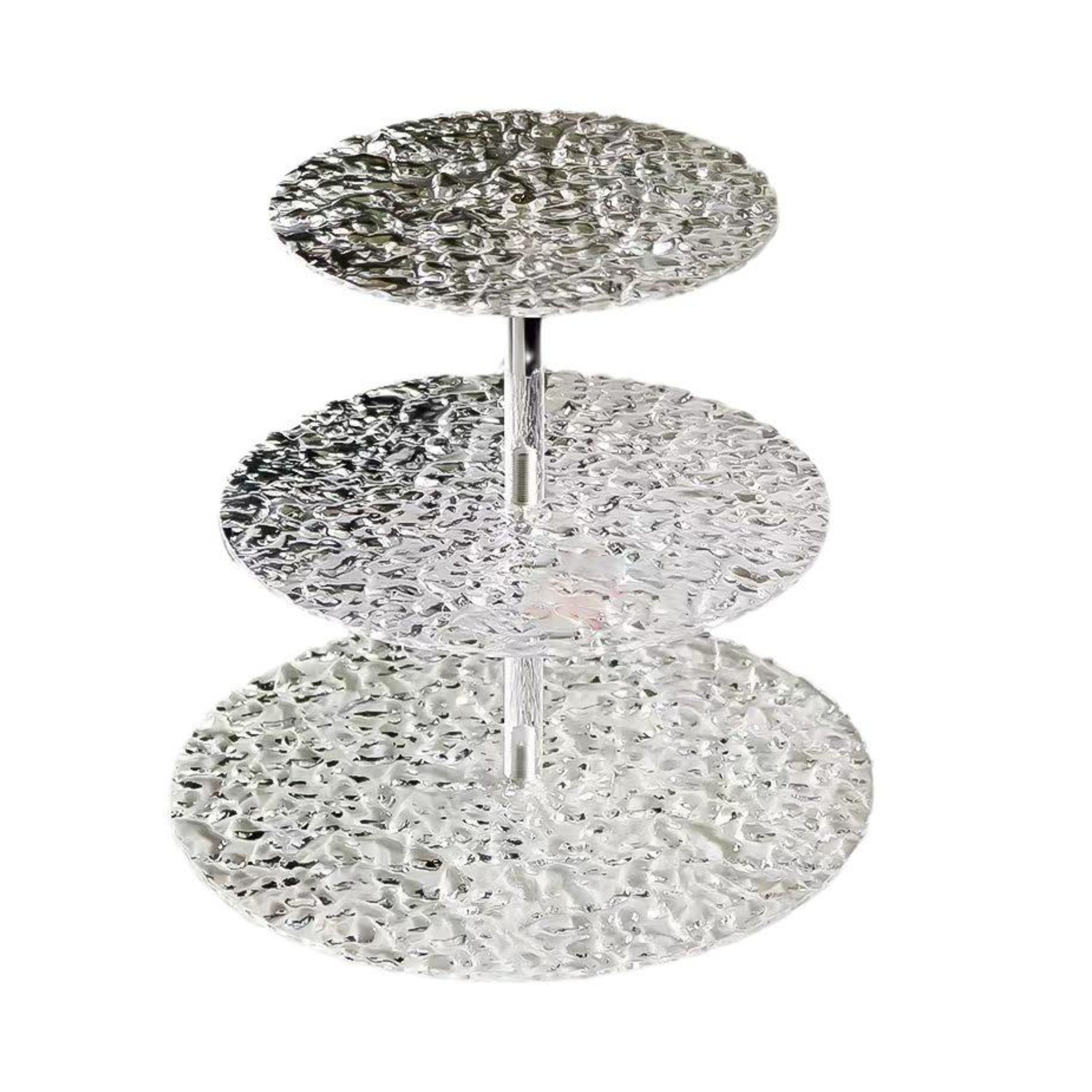 Kitcheniva Acrylic 3 Tier Dessert Cupcake Stand, Water Ripple Design