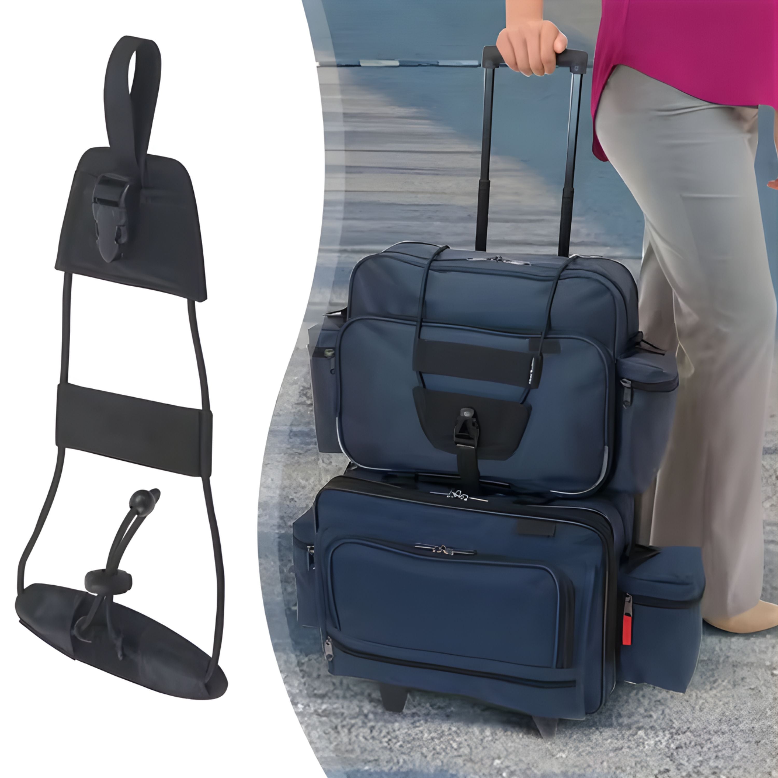 Kitcheniva Luggage Handle Nylon Strap for Extra Bags – Travel Accessory Belt for Holding Additional Bags