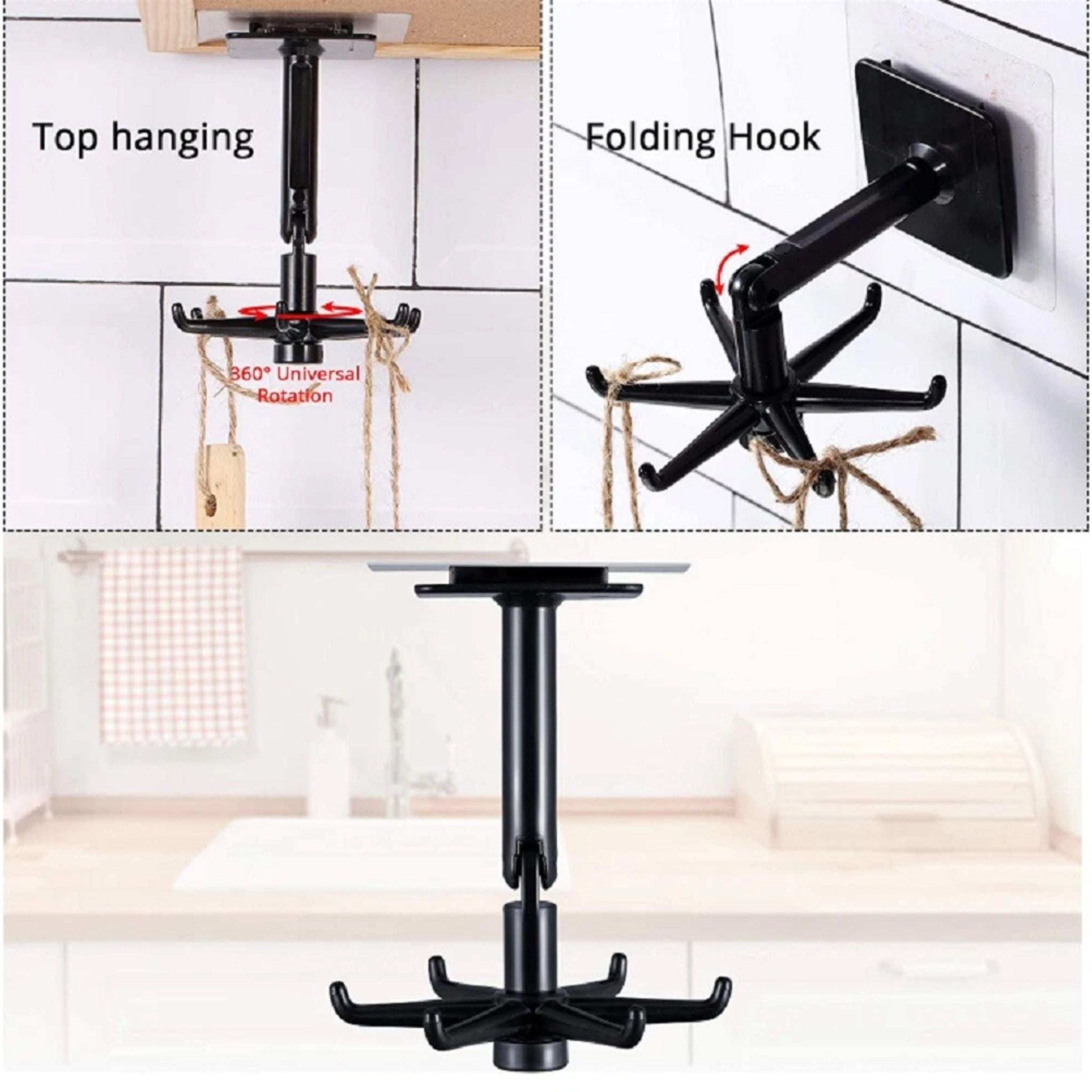 Kitcheniva 360 Rotating 6-Claw Utility Hooks
