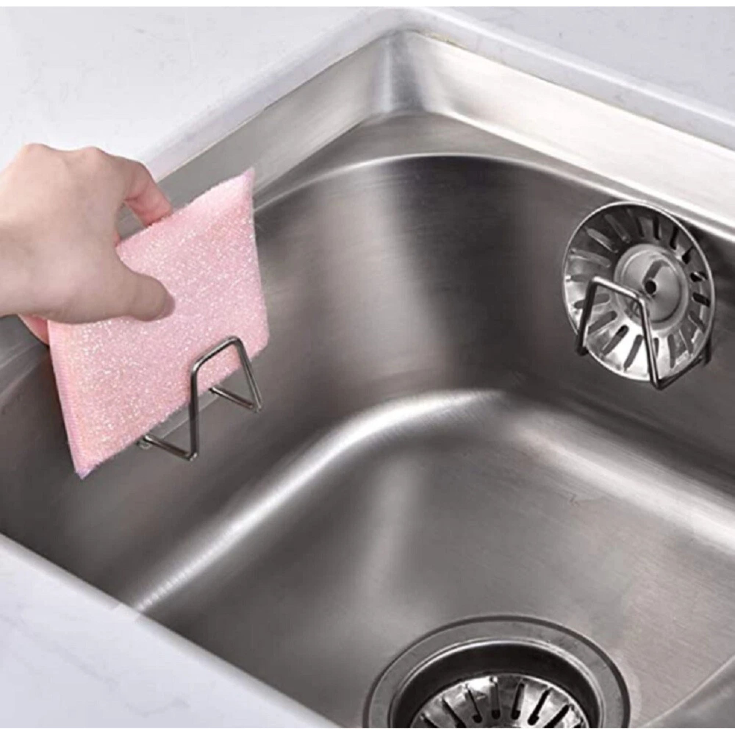 Kitcheniva Stainless Steel Adhesive Sponge Holder 4 Pcs