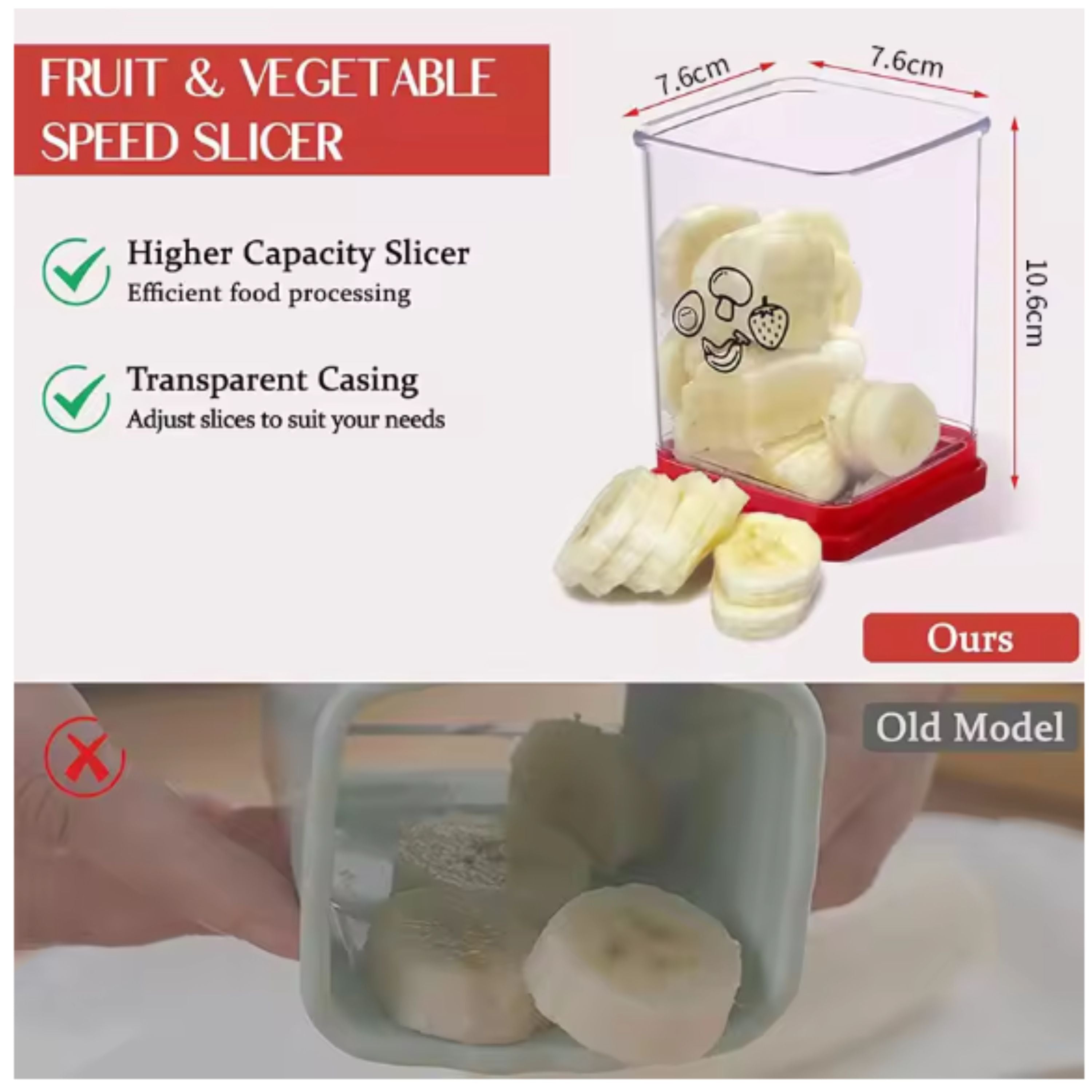 Small Slicer for Fruit Vegetables Eggs with Brush