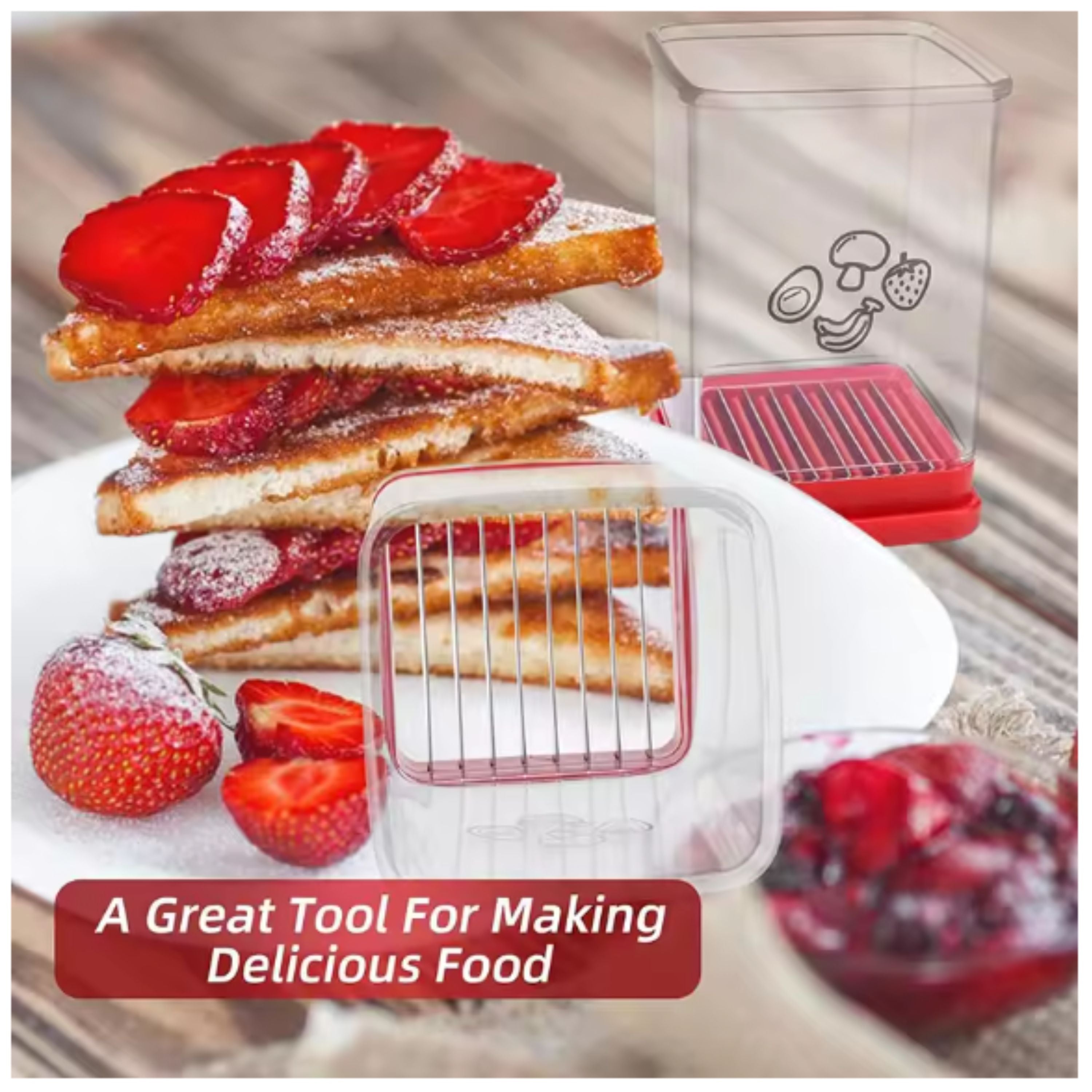 Small Slicer for Fruit Vegetables Eggs with Brush