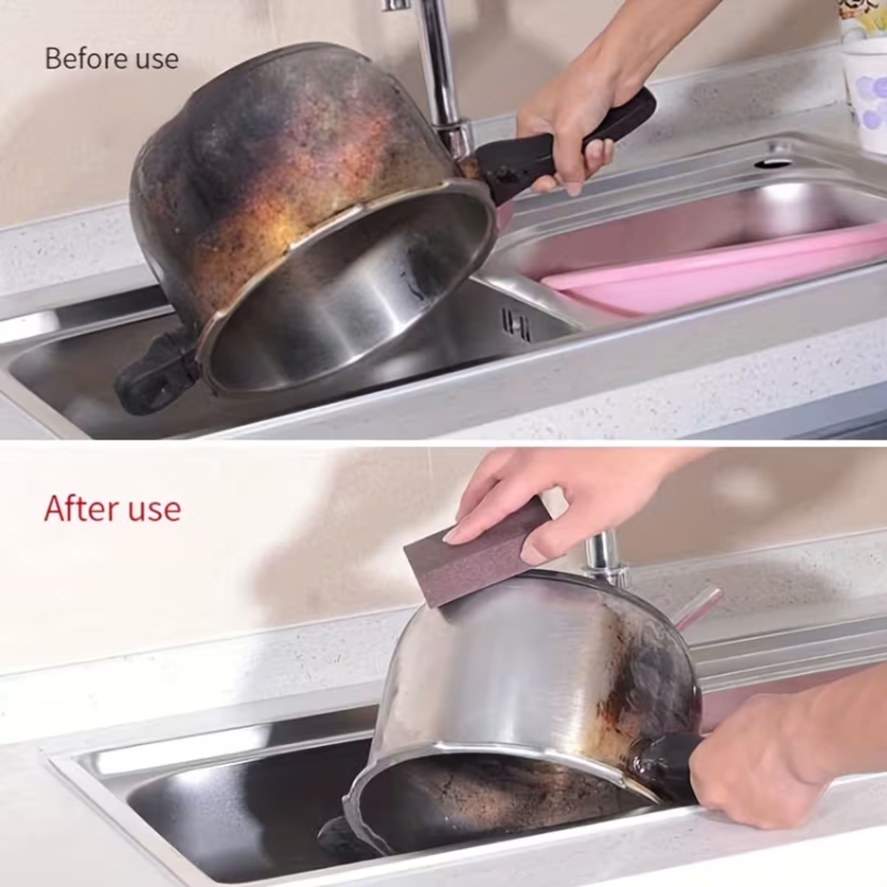 Kitcheniva Magic Wipe Pot & Pan Descaling Scour Pad (3 Pack) - Scrubbing Pads for Rust & Scale Removal