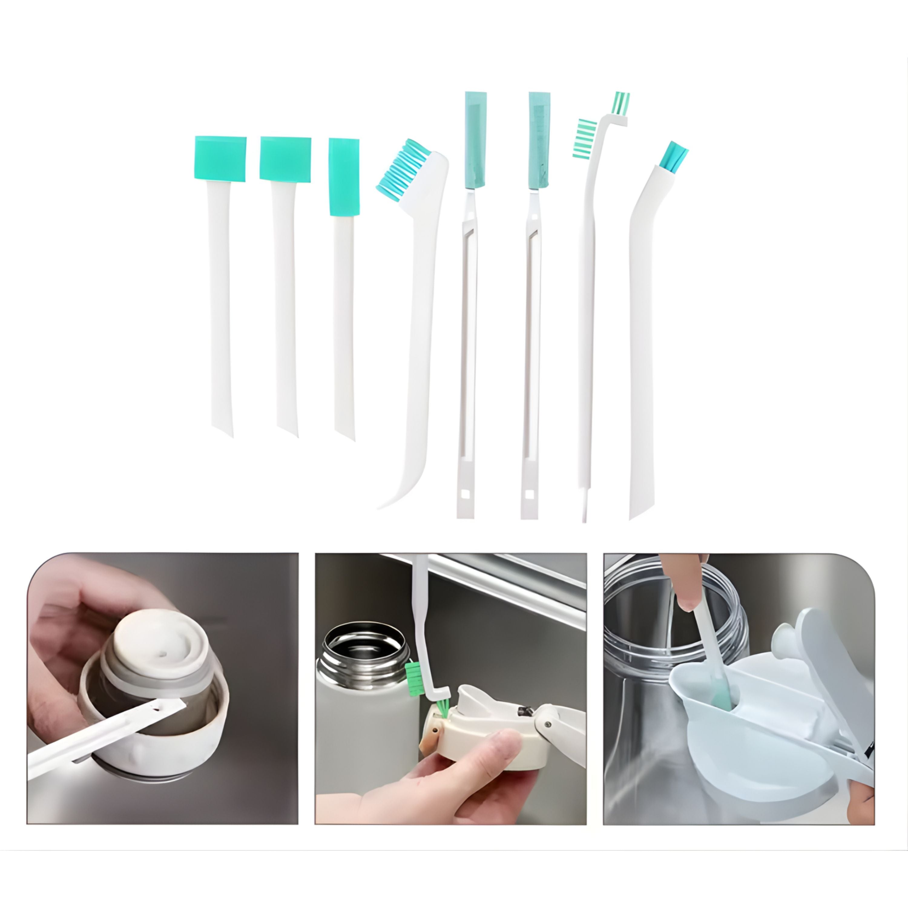 Kitcheniva Household Cleaning Brush Set 9 Pcs - For Bottle, Window & Crevice