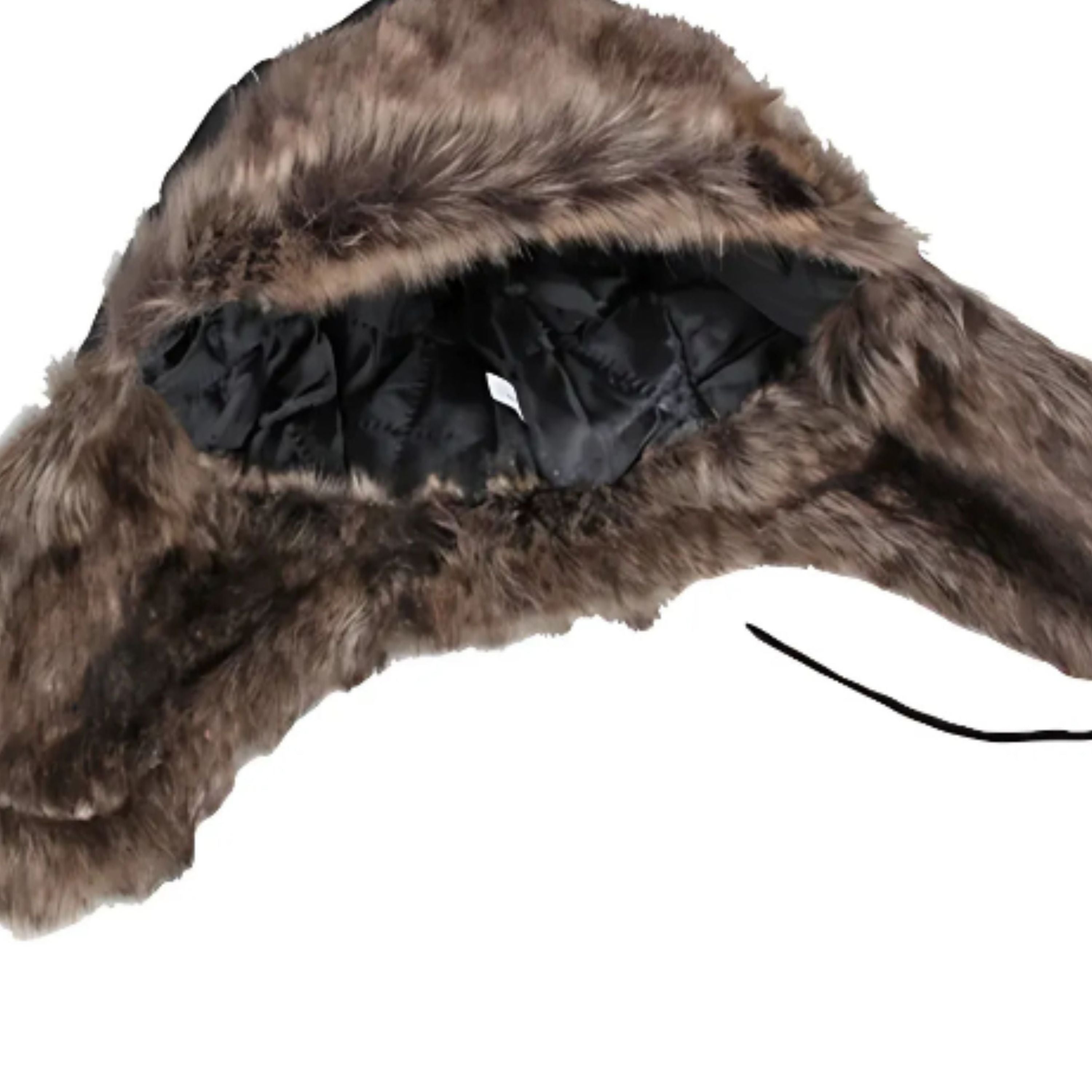 Kitcheniva Faux Fur Winter Trapper Hat with Ear Protection Black