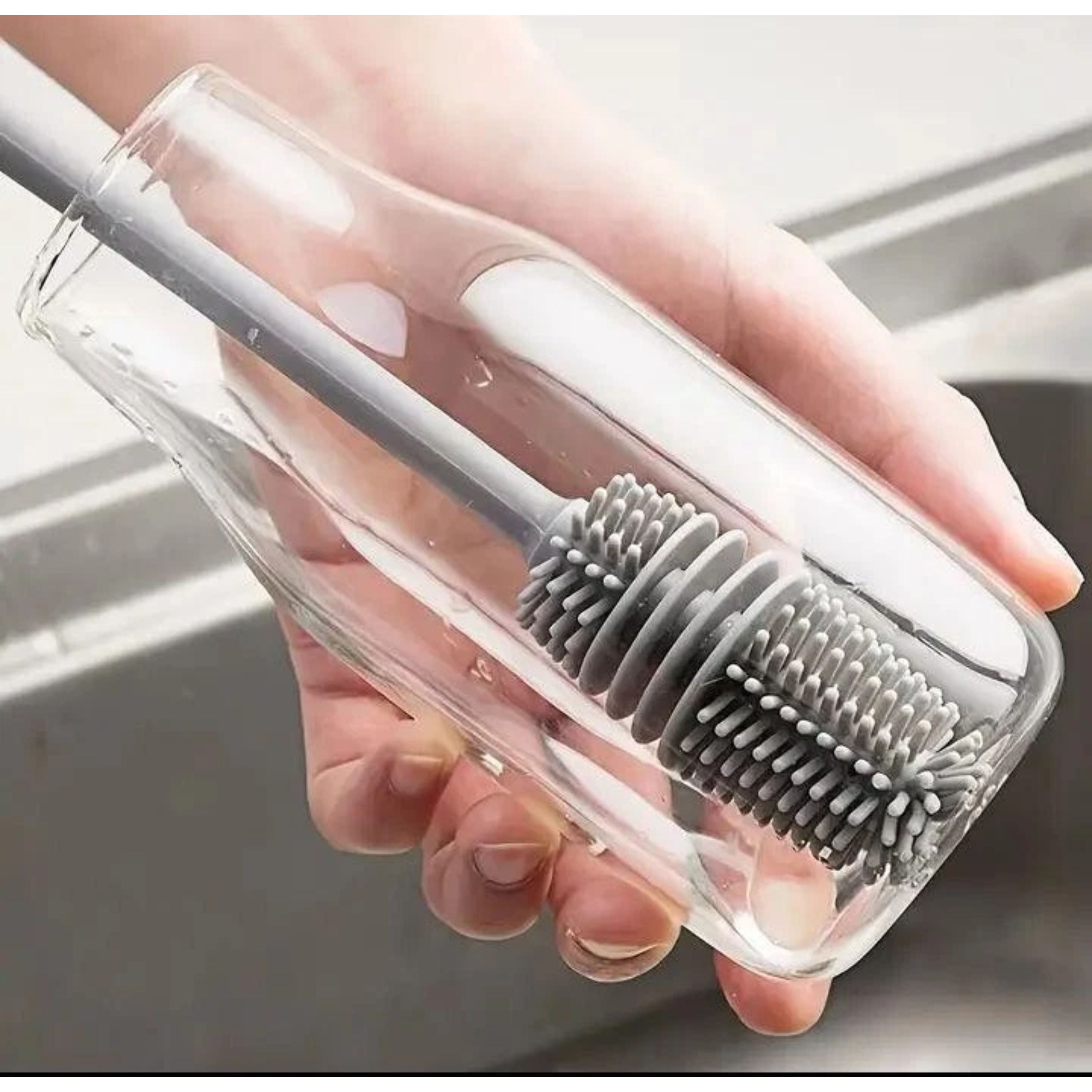 Silicon Bottle Brush - Multi-Purpose Cleaning for Baby Bottles, Flasks, and Water Bottles