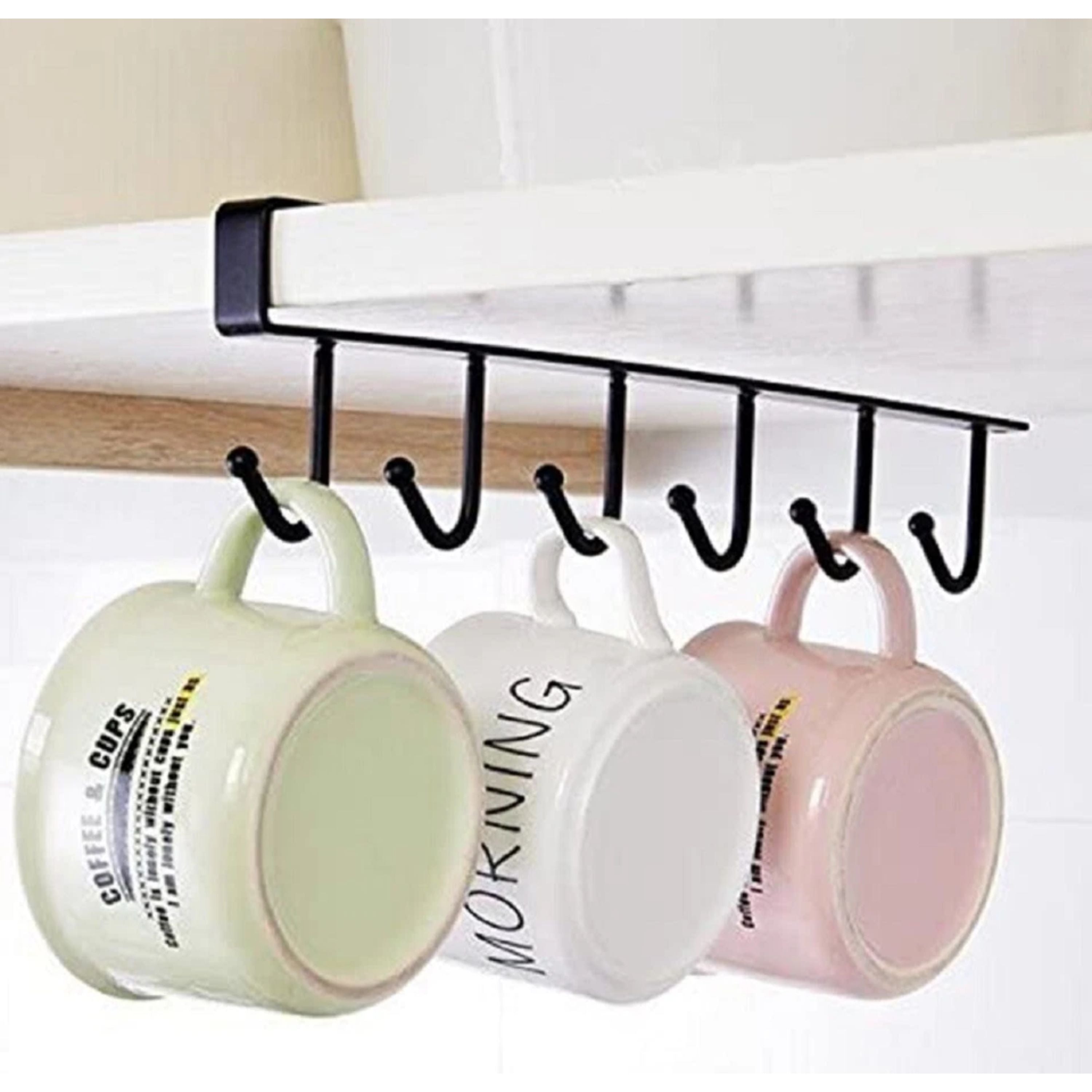 Kitcheniva Under-Shelf Mug Holder Rack 2 Pack