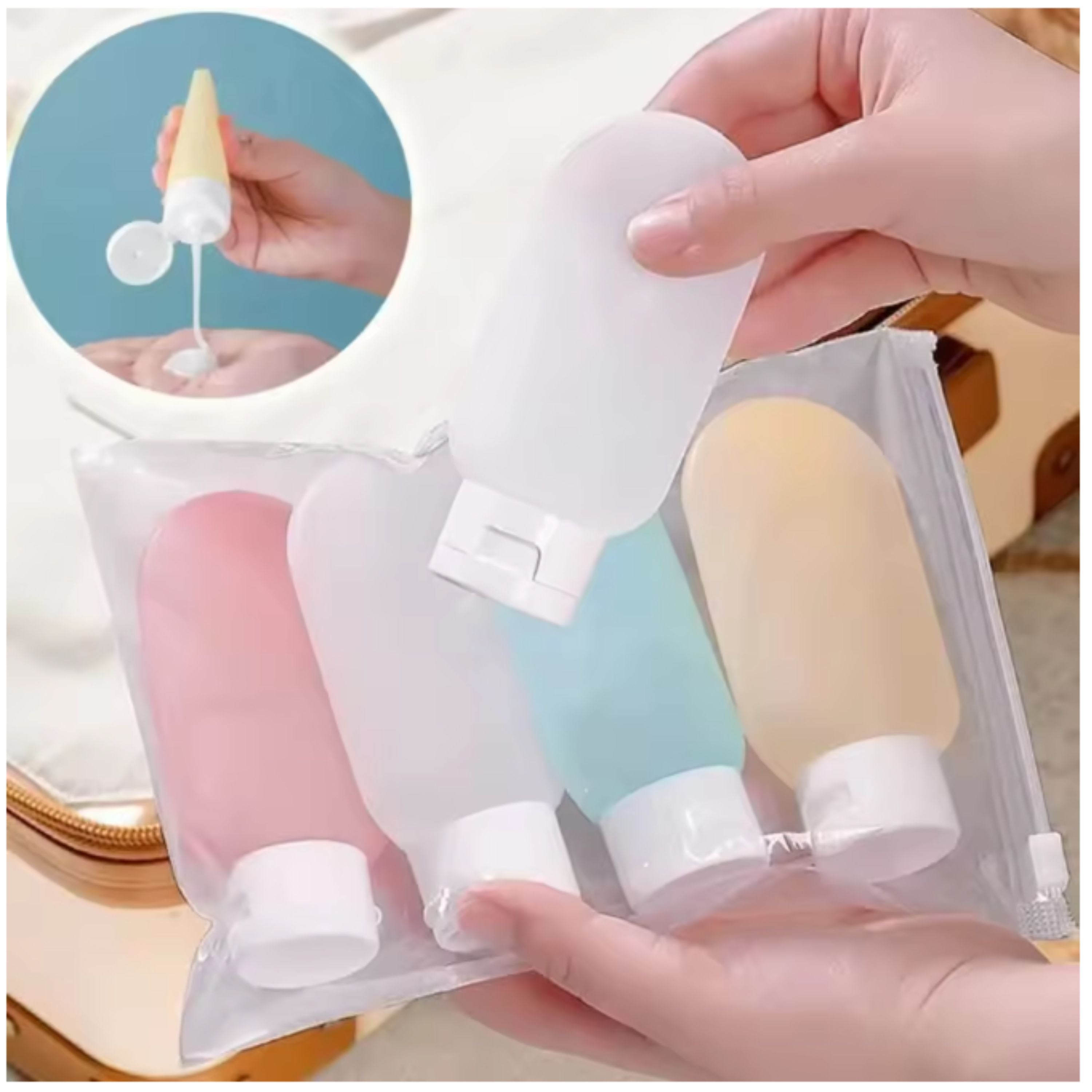 Soft Squeeze Reusable Travel Bottle 4 Pcs Set