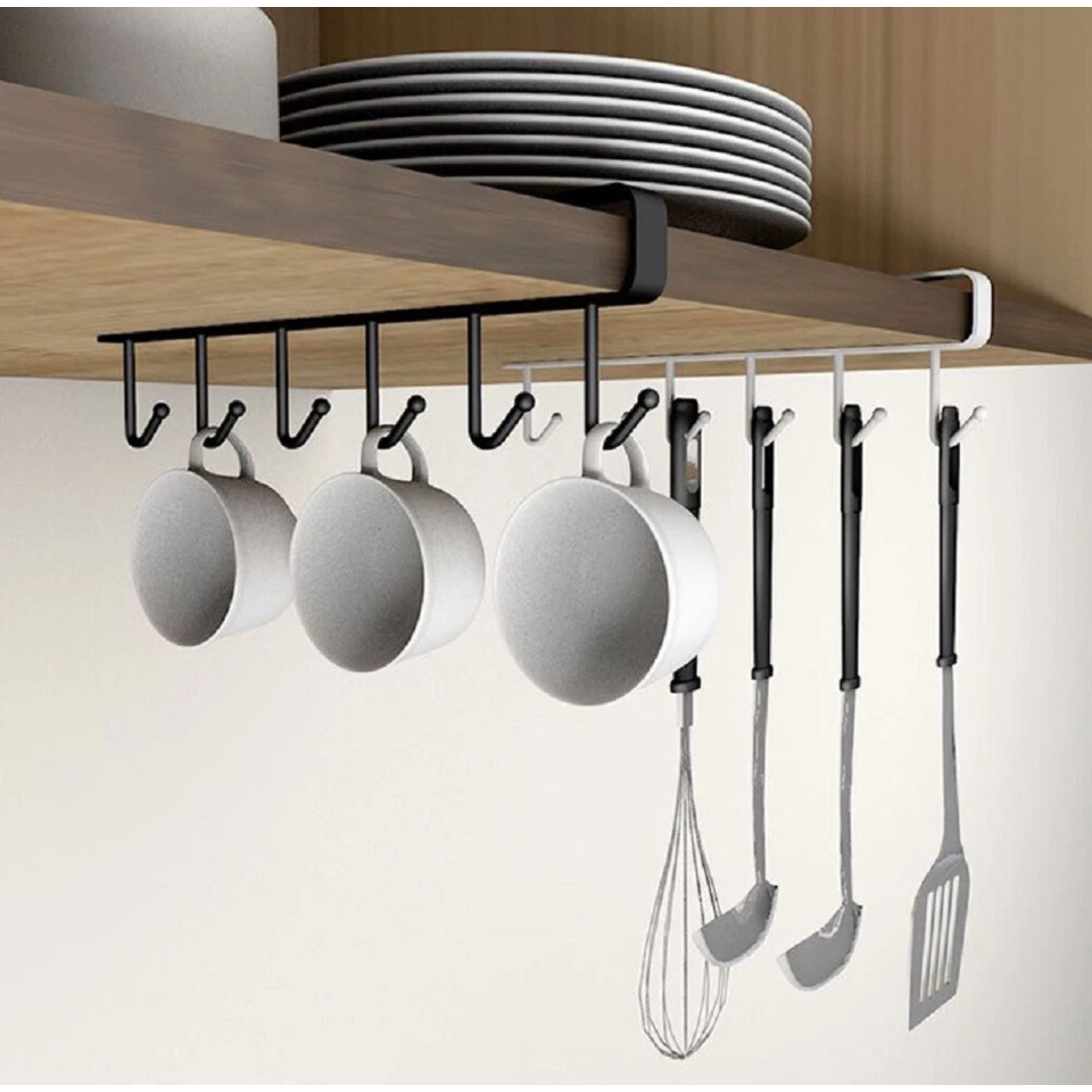 Kitcheniva Under-Shelf Mug Holder Rack 2 Pack
