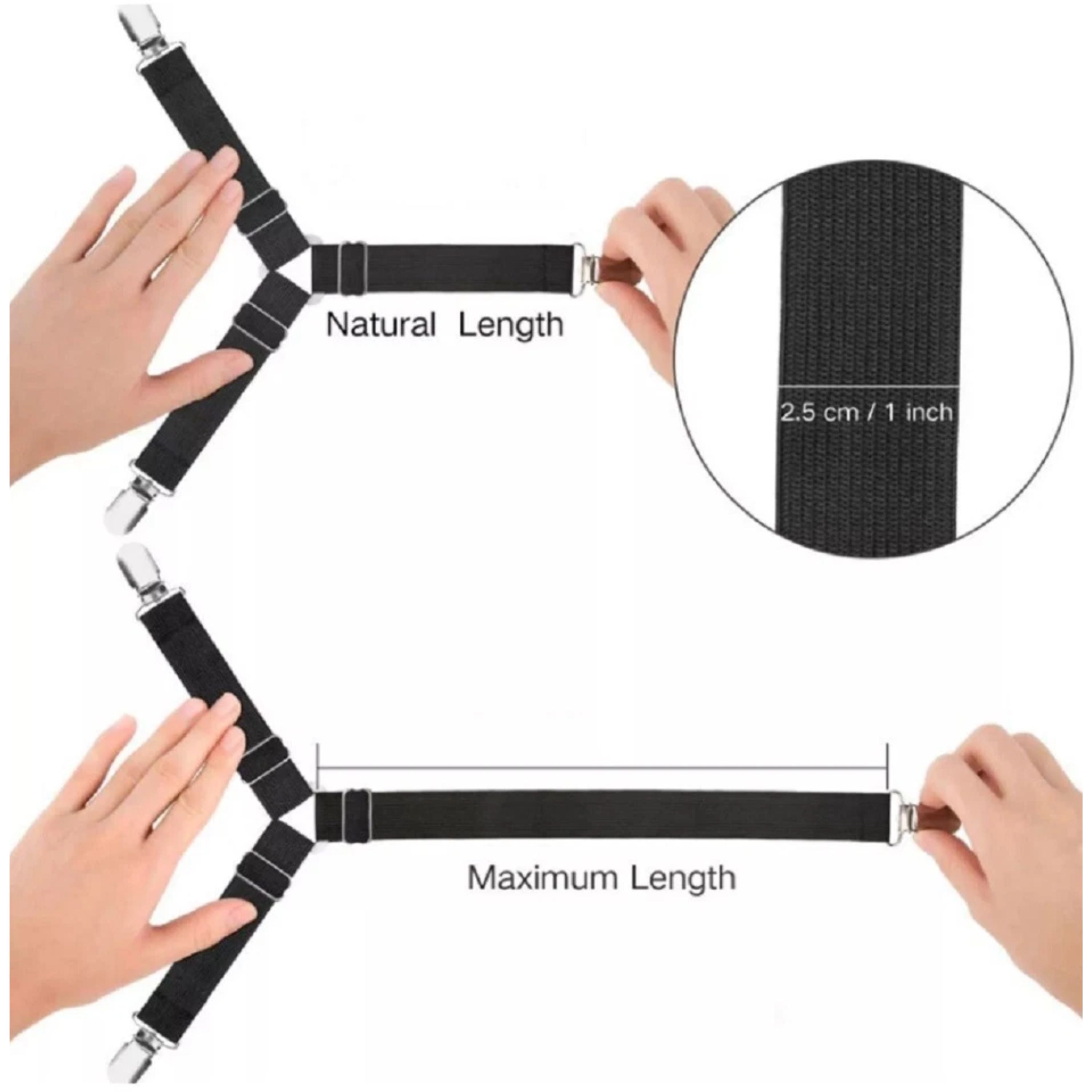 Kitcheniva Adjustable Bed Sheet Holder Straps 4 Pcs