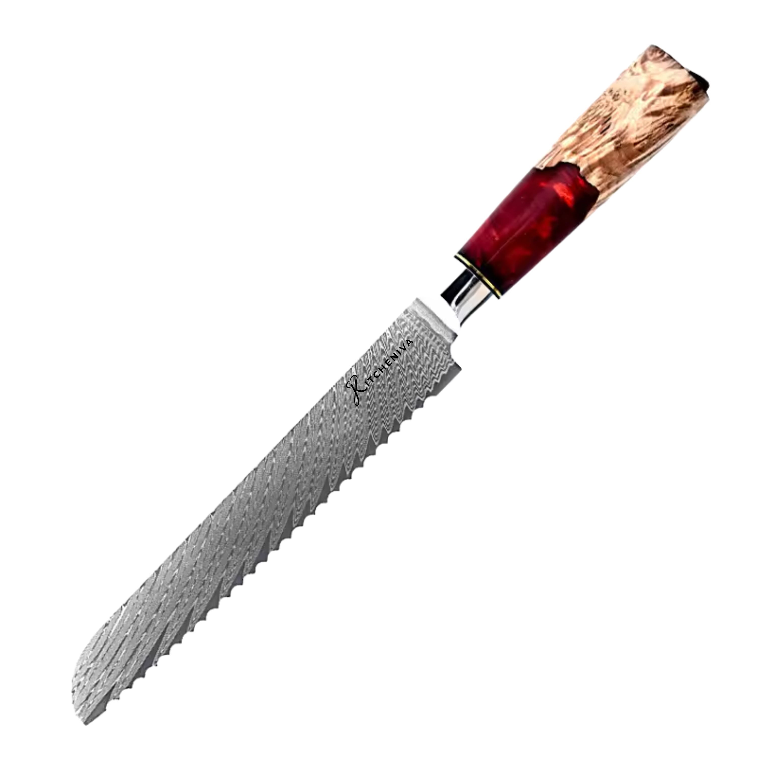 Kitcheniva 6-Piece VG10 Core 67 Layer Damascus Steel Japanese Style Knife Set with Wood Resin Handle