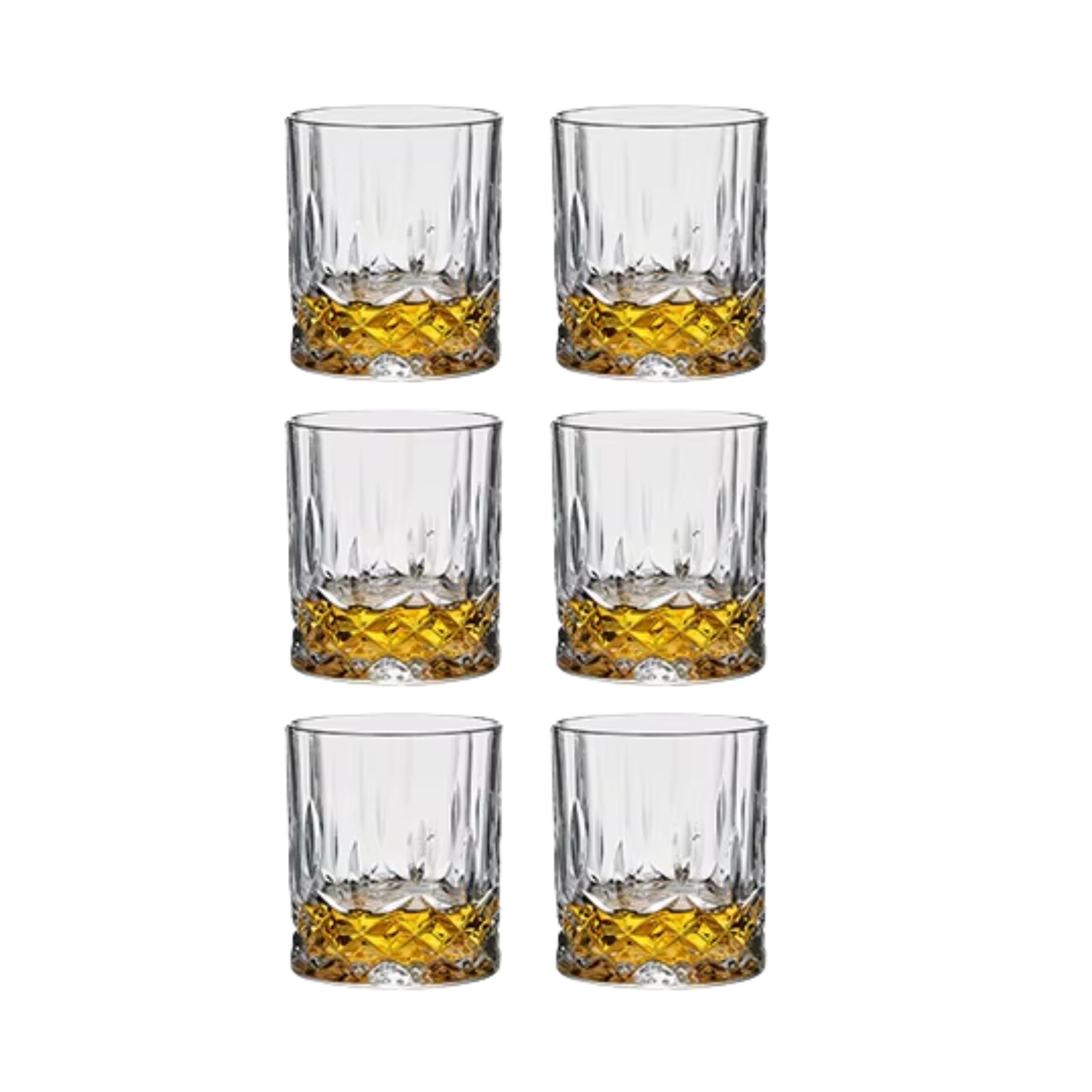 Kitcheniva Vintage Style Glass Whiskey Glasses - 7.4 oz (Set of 6)