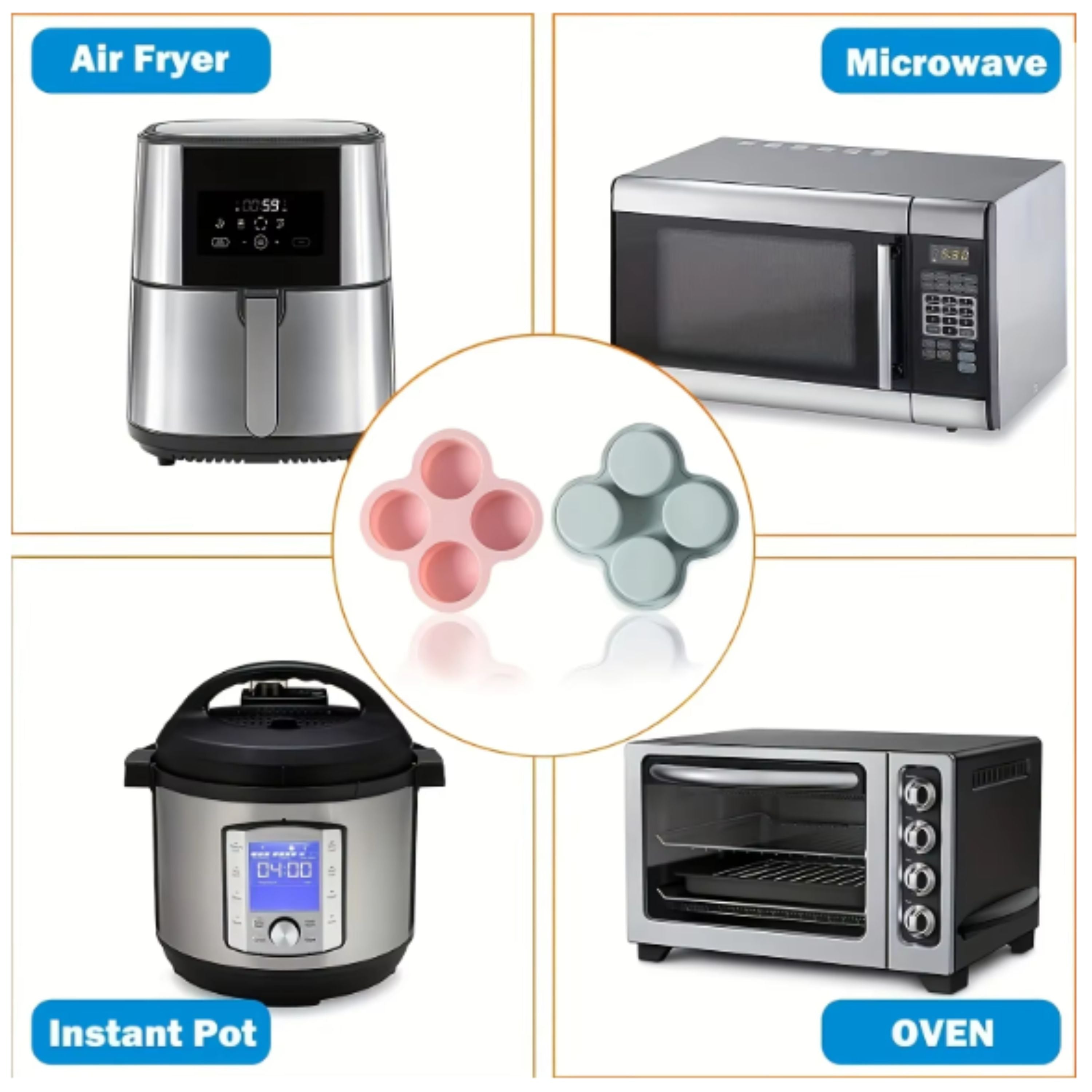 Round Silicon Air Fryer Egg Mold