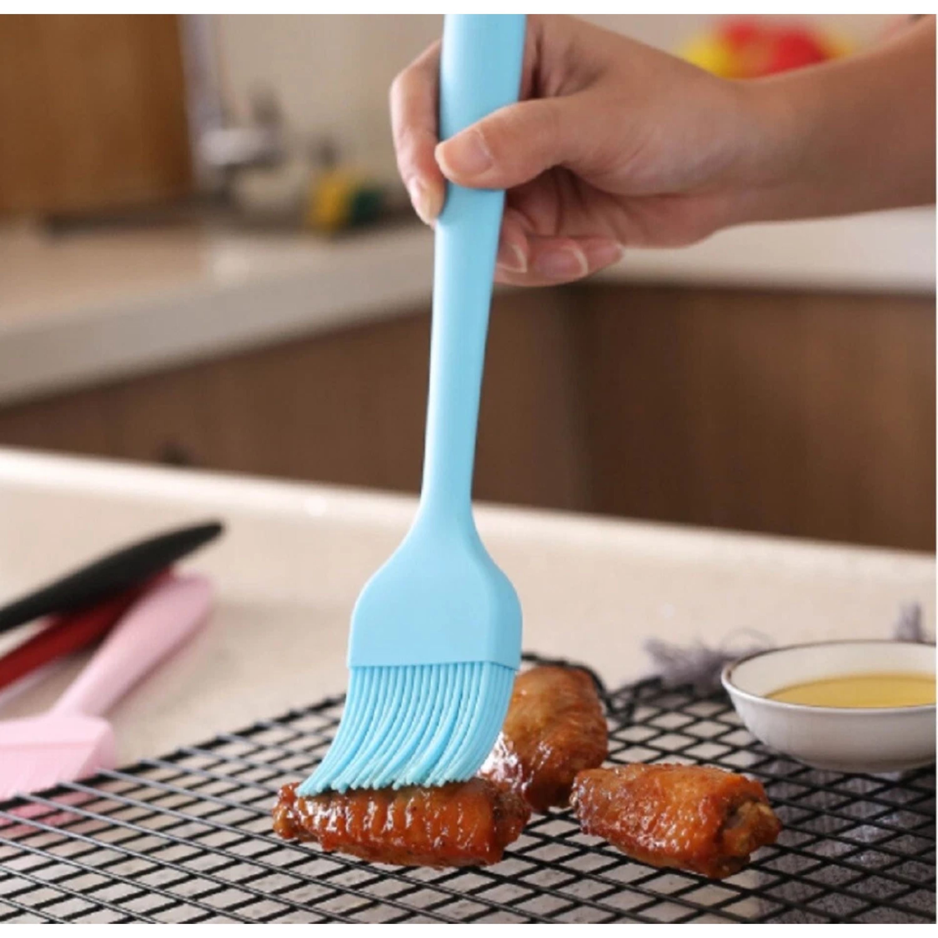 Kitcheniva Silicone Basting & Pastry Brushes Set 5 Pcs