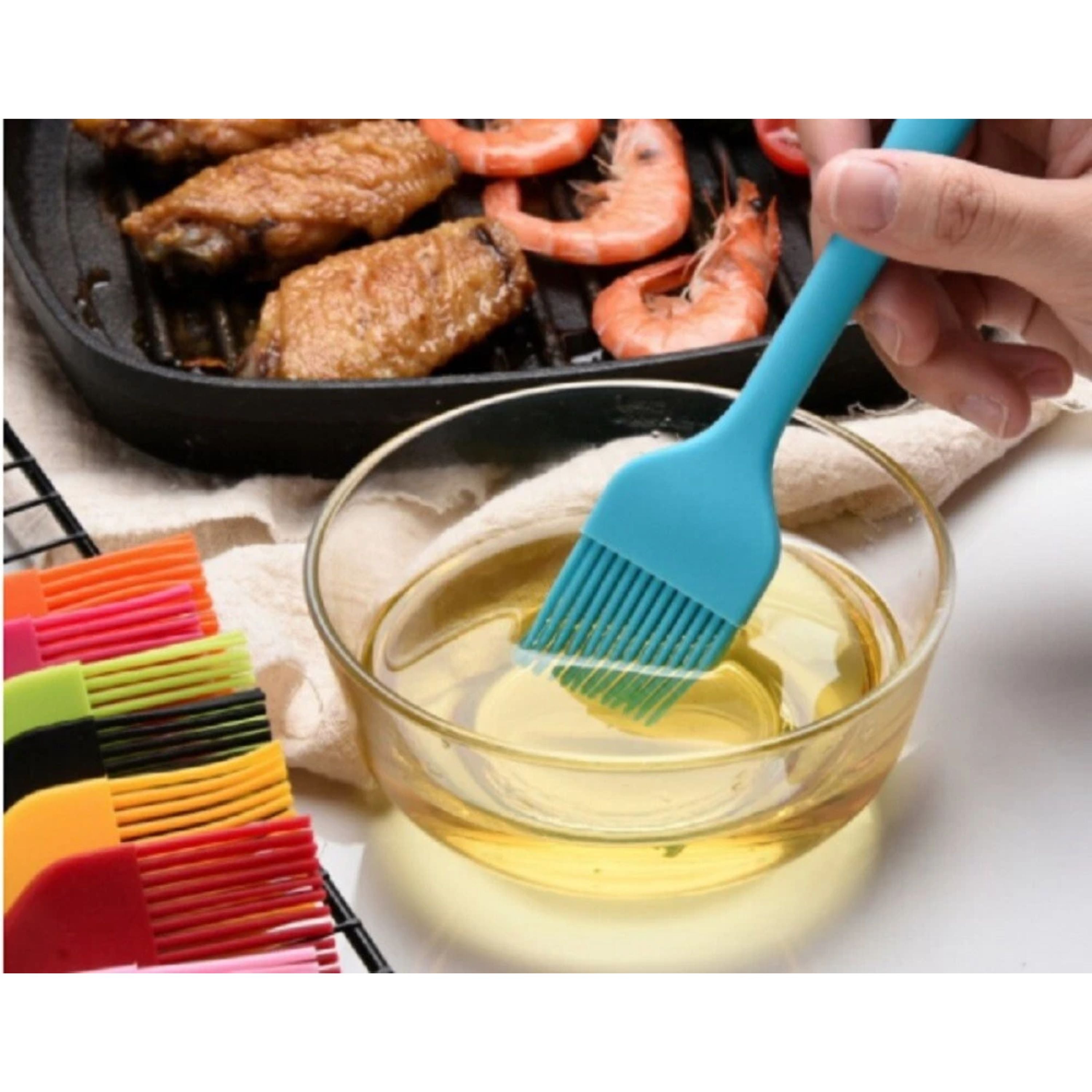 Kitcheniva Silicone Basting & Pastry Brushes Set 5 Pcs