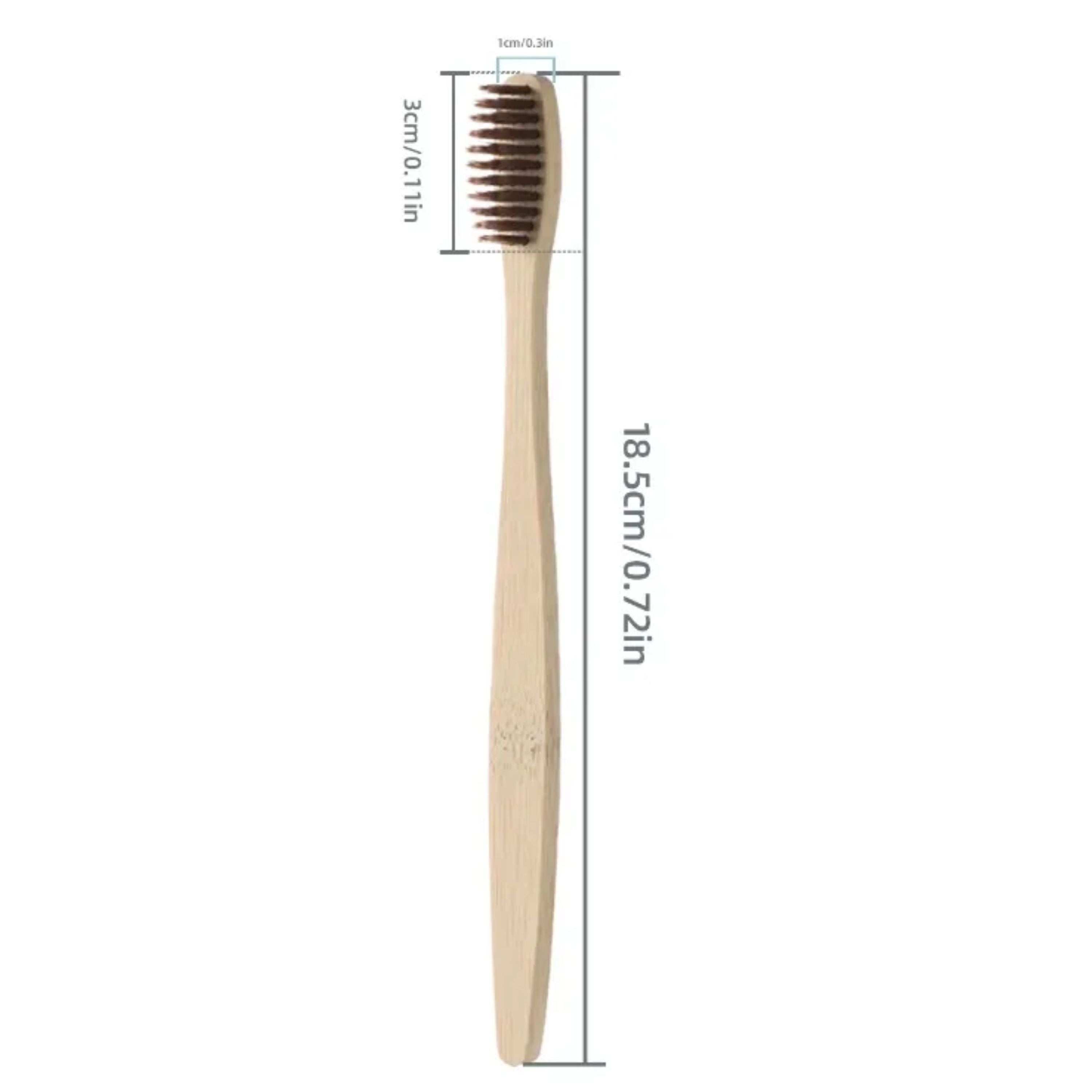Kitcheniva Natural Bamboo Toothbrush 10 Pcs