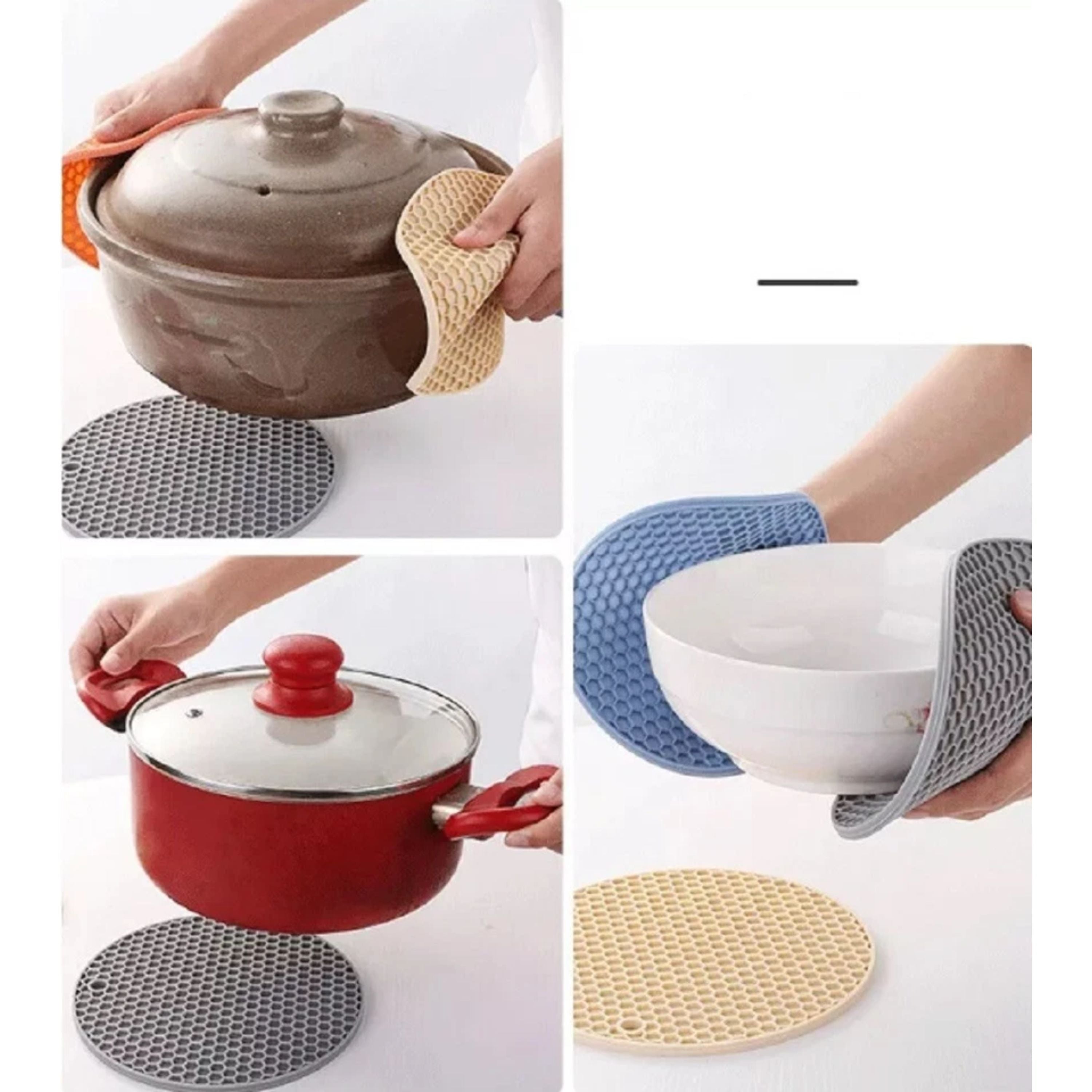 Kitcheniva Non Slip Silicone Trivet Mat Set 2 Pcs