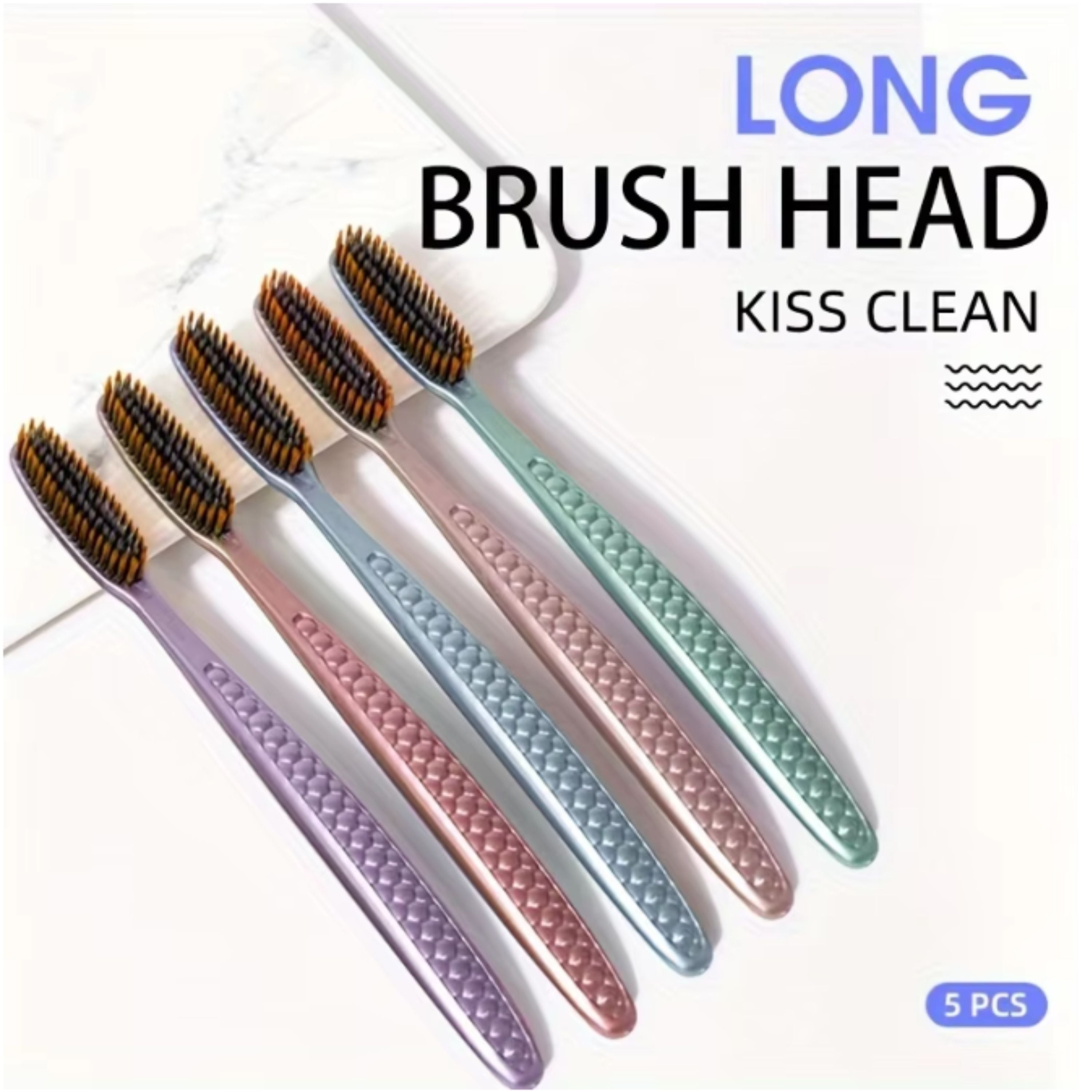 Kitcheniva Soft Bristle Toothbrush for Deep Cleaning 5 Pcs