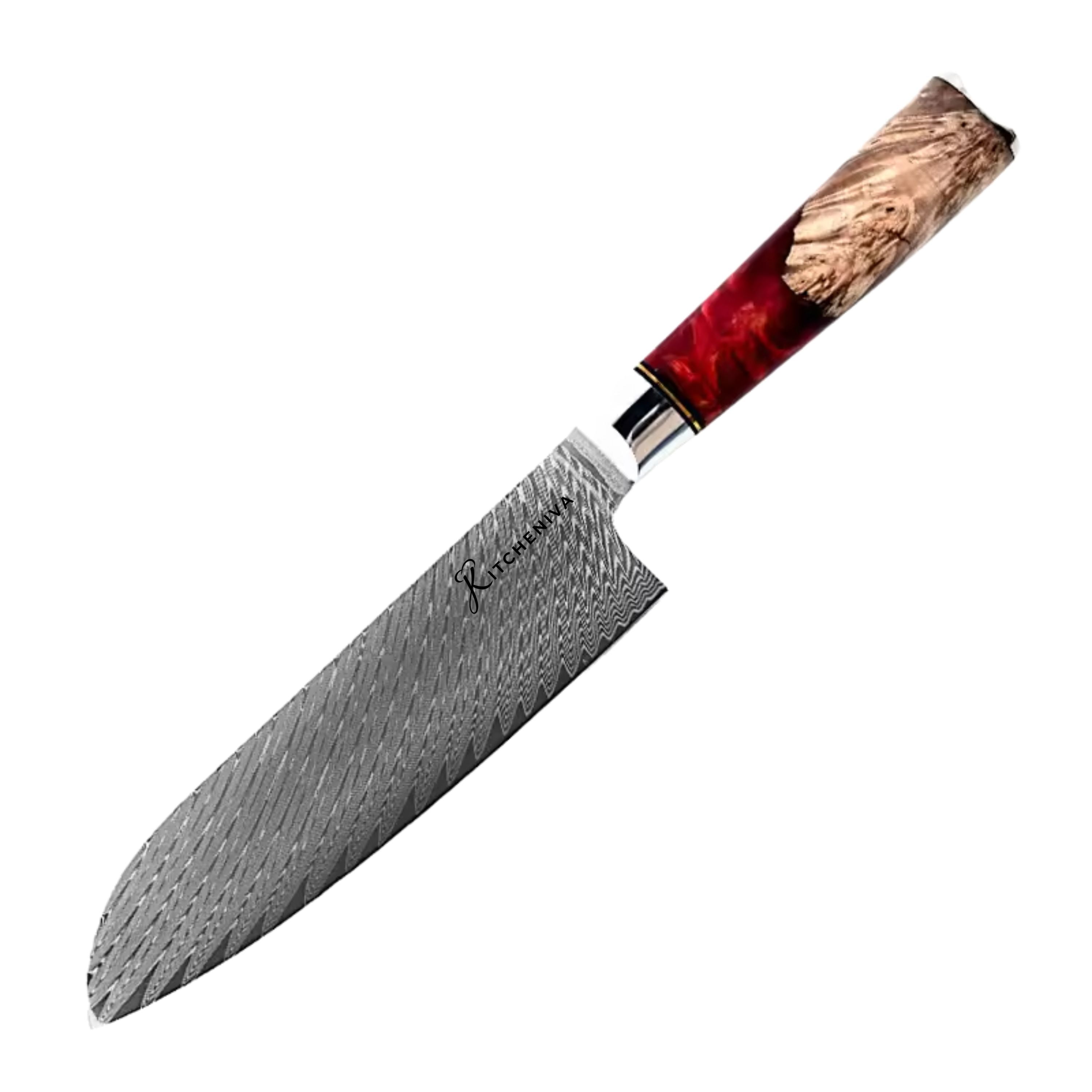 Kitcheniva 6-Piece VG10 Core 67 Layer Damascus Steel Japanese Style Knife Set with Wood Resin Handle