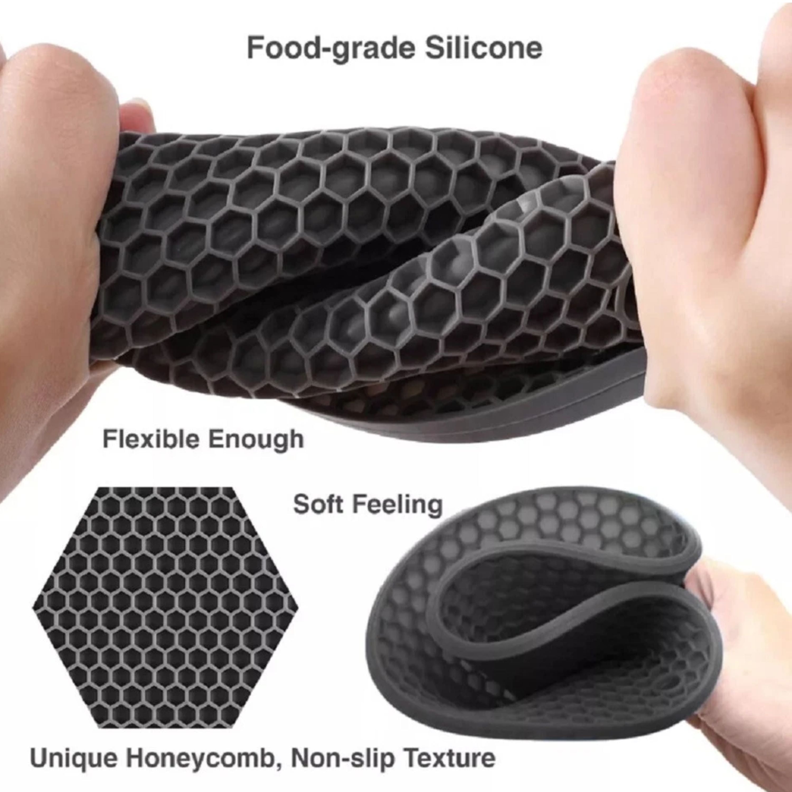 Kitcheniva Non Slip Silicone Trivet Mat Set 2 Pcs