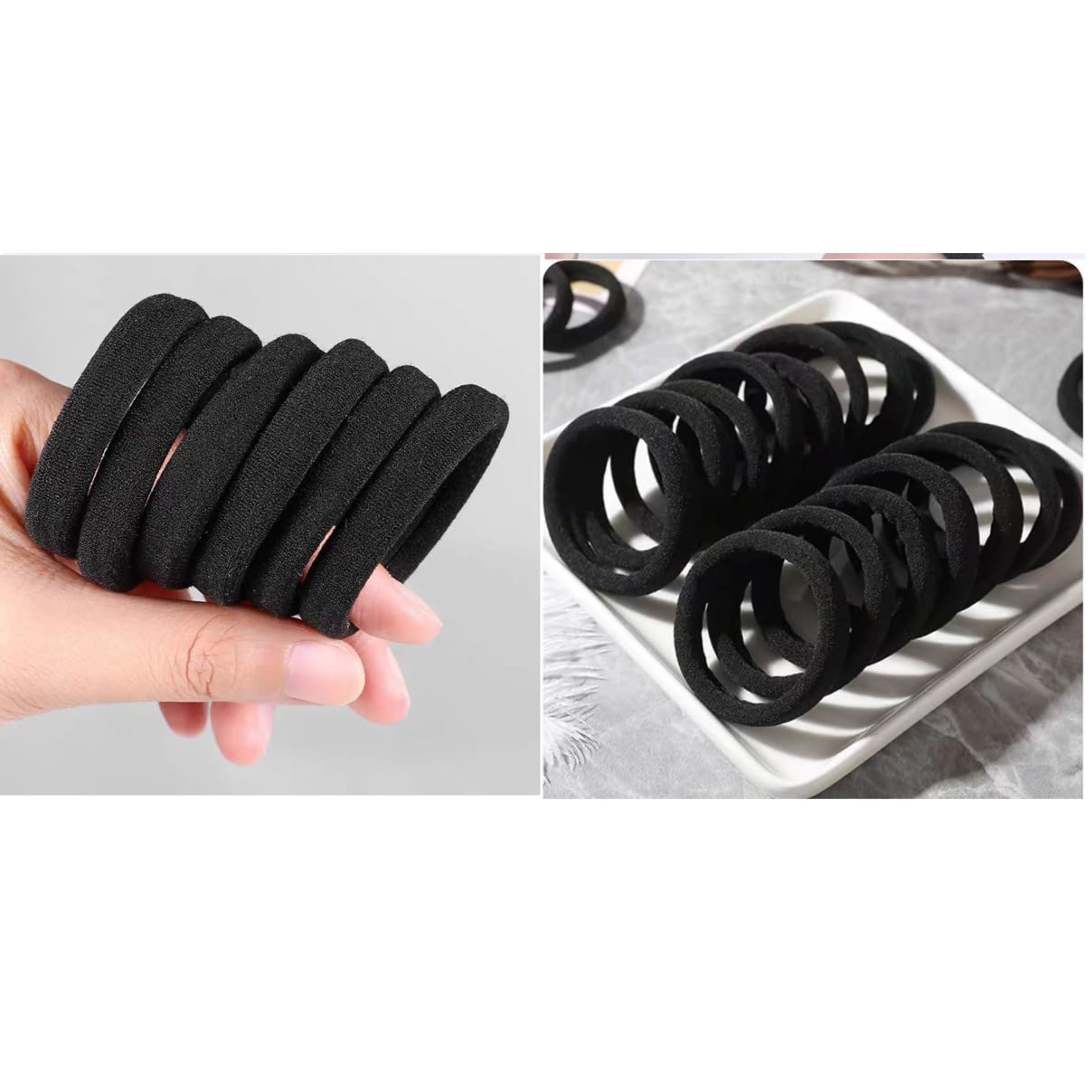 Kitcheniva 50 Pack Elastic Nylon Hair Tie Bands, Black