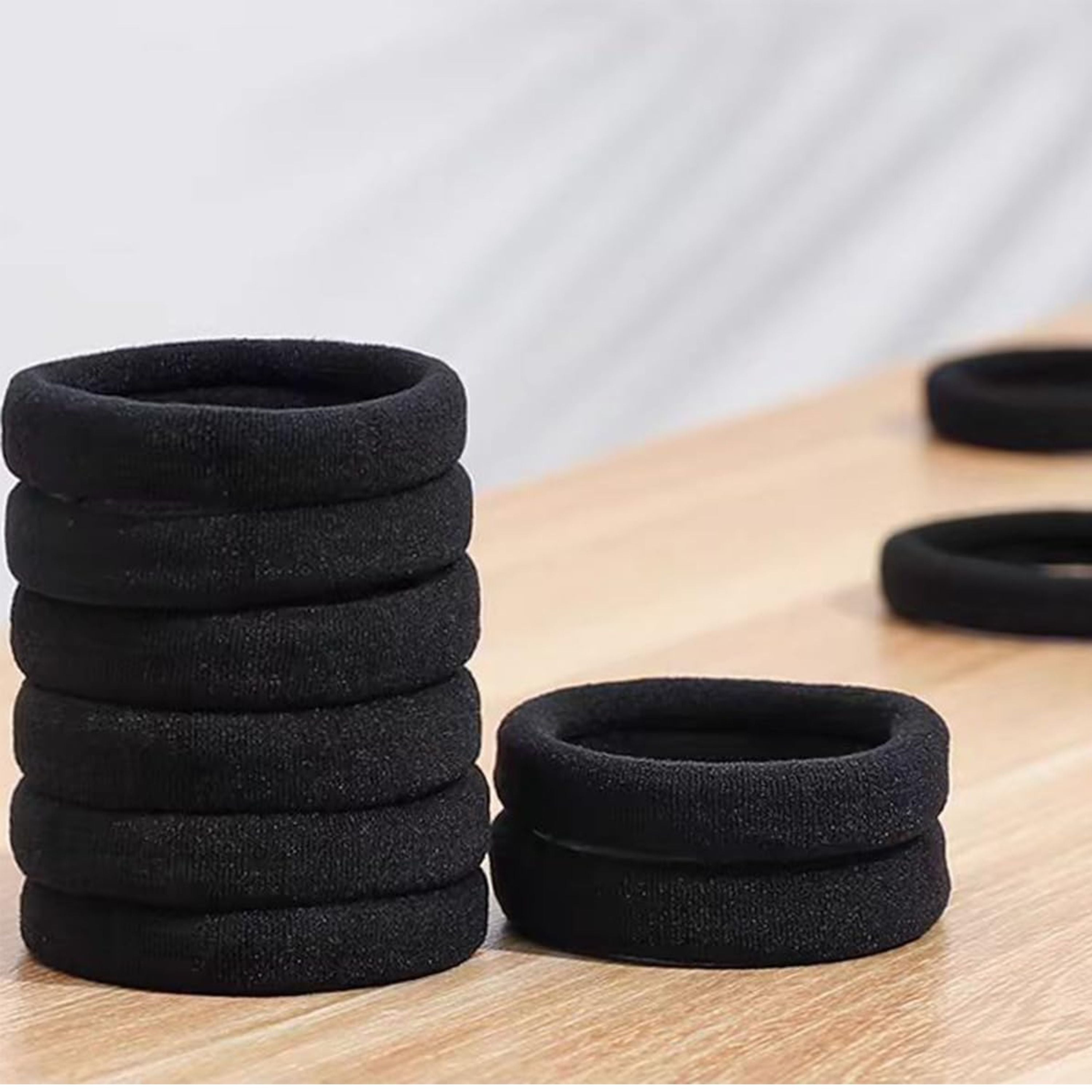 Kitcheniva 50 Pack Elastic Nylon Hair Tie Bands, Black