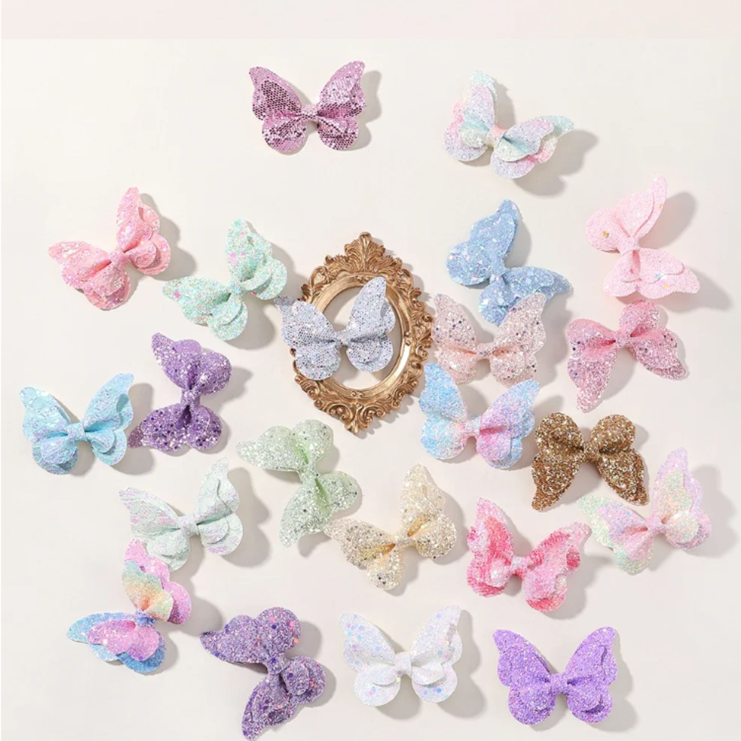 Kitcheniva Childrens Sequin Butterfly Hair Clips 4Pcs Pink