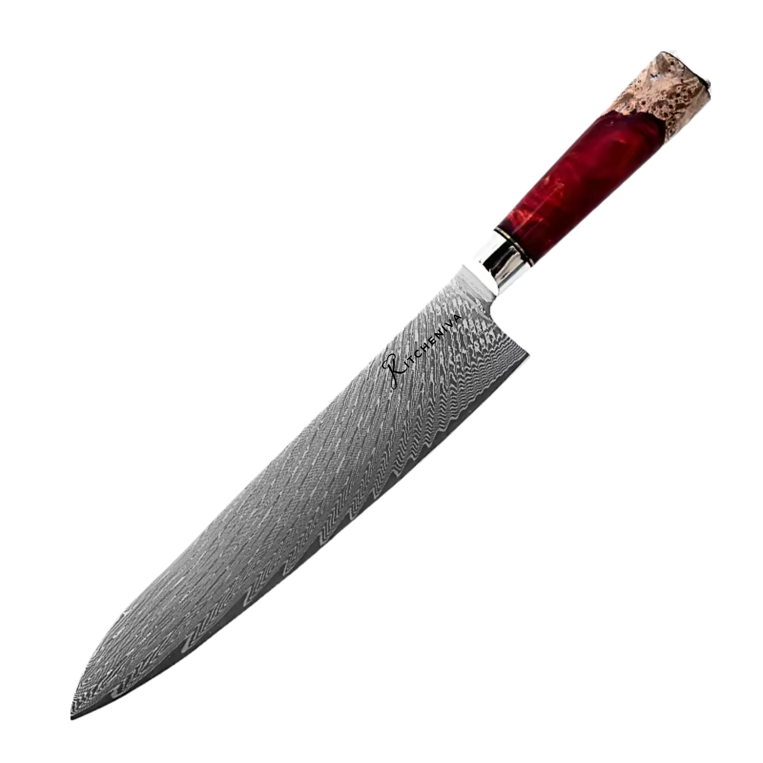 Kitcheniva 6-Piece VG10 Core 67 Layer Damascus Steel Japanese Style Knife Set with Wood Resin Handle