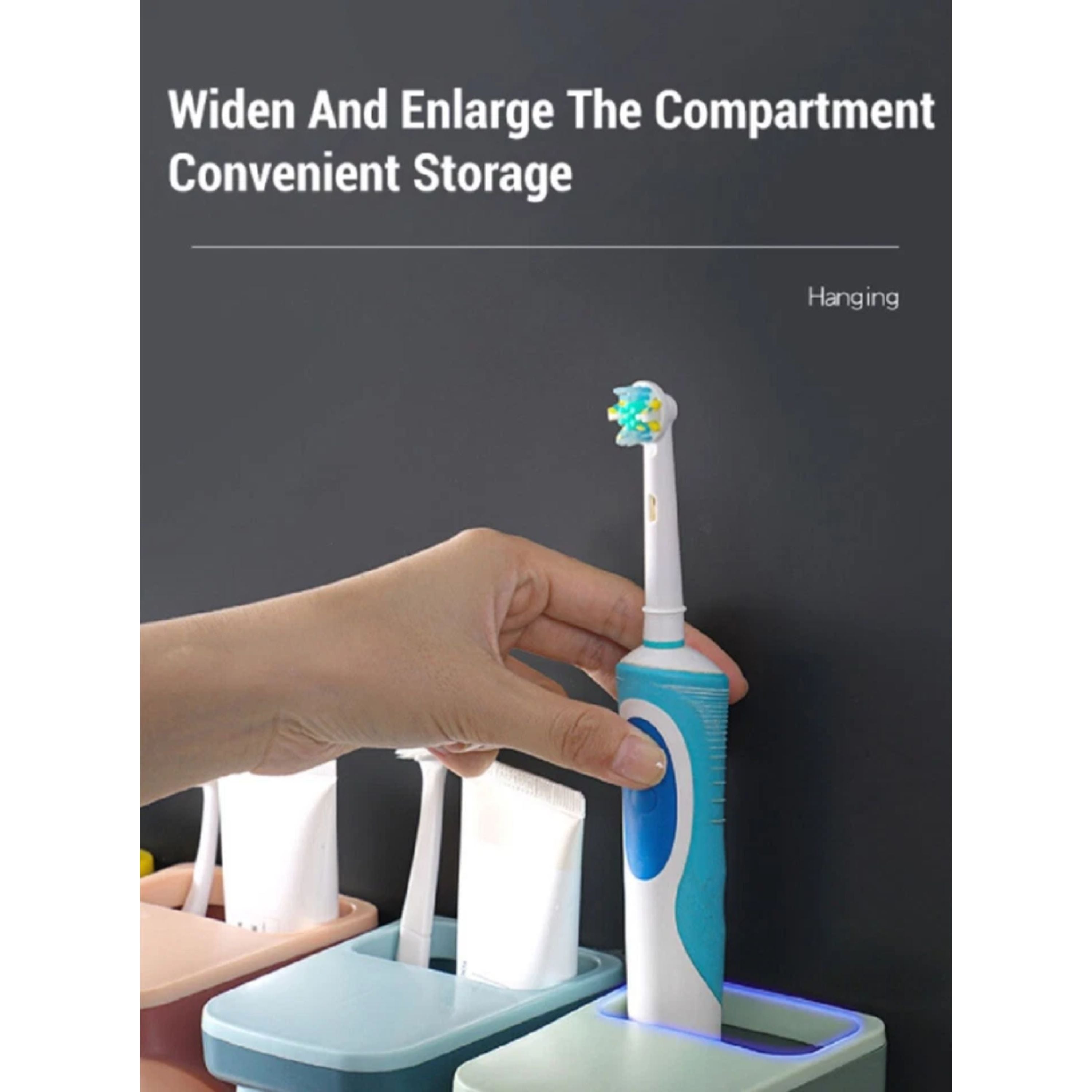 Kitcheniva Wall Mounted Toothbrush Holder & Magnetic Cup