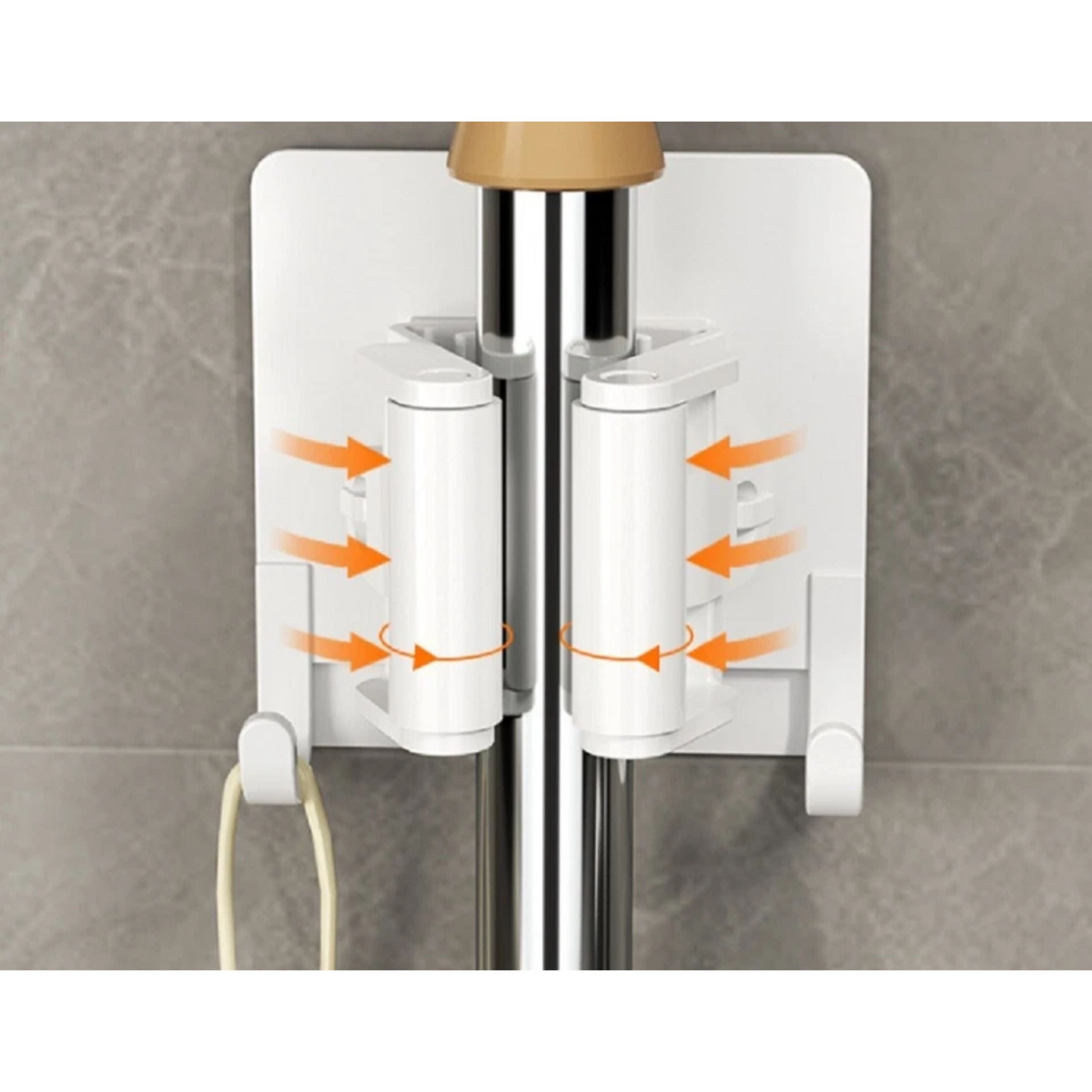 Kitcheniva Self Adhesive Broom Mop Holder Set With Hooks