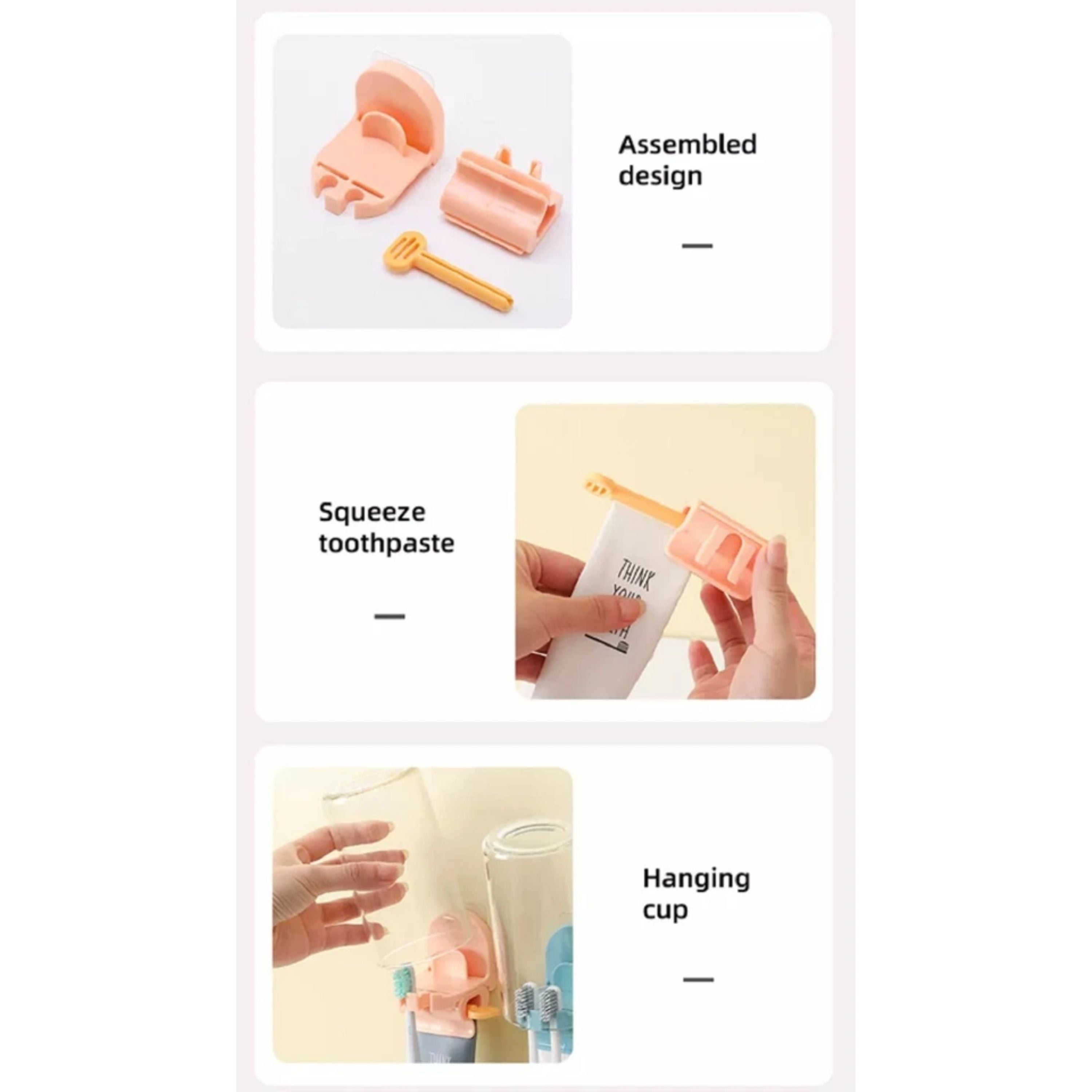 Kitcheniva Wall Mount Toothpaste Dispenser Holder Set