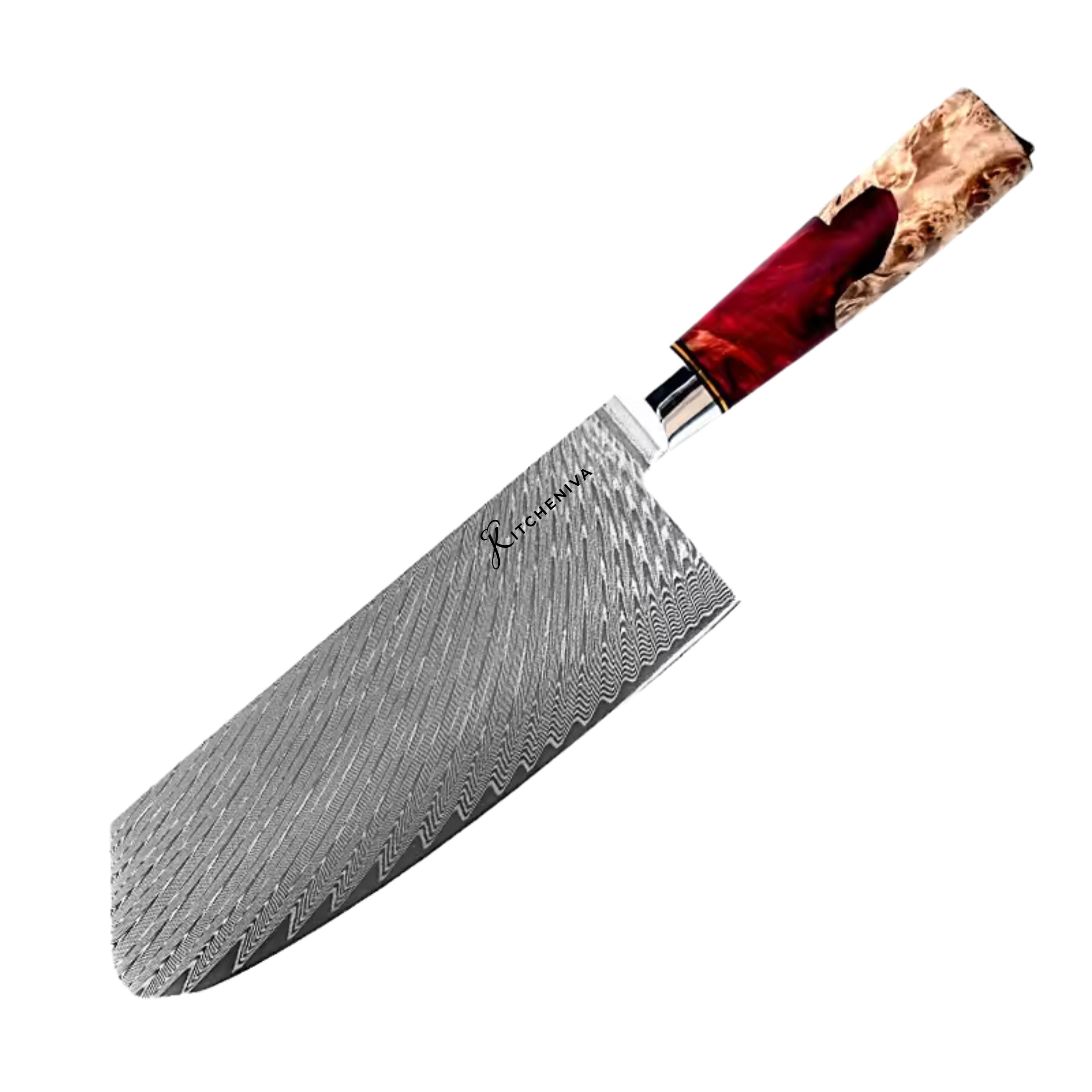 Kitcheniva 6-Piece VG10 Core 67 Layer Damascus Steel Japanese Style Knife Set with Wood Resin Handle