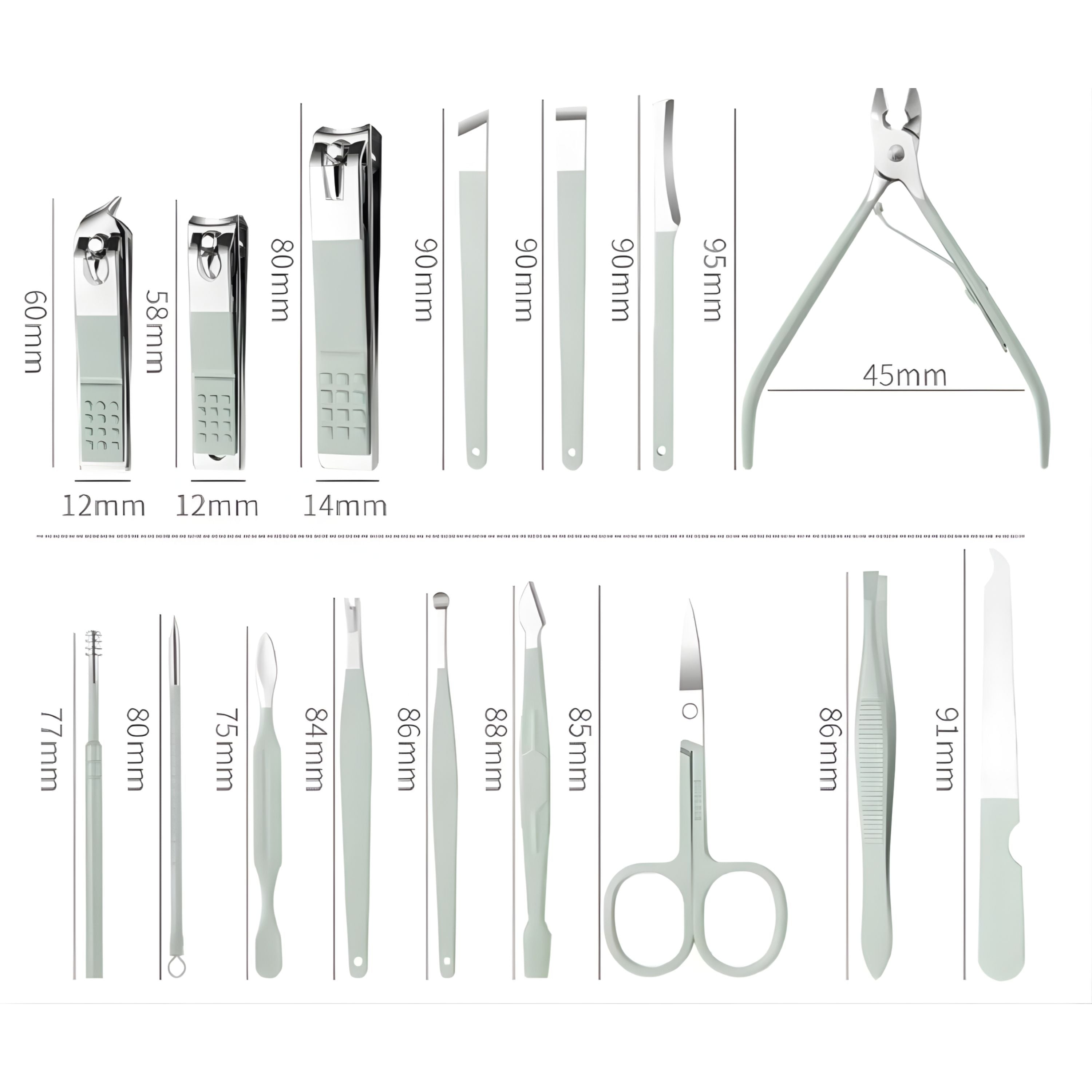 Kitcheniva 16-Piece Stainless Steel Manicure Kit