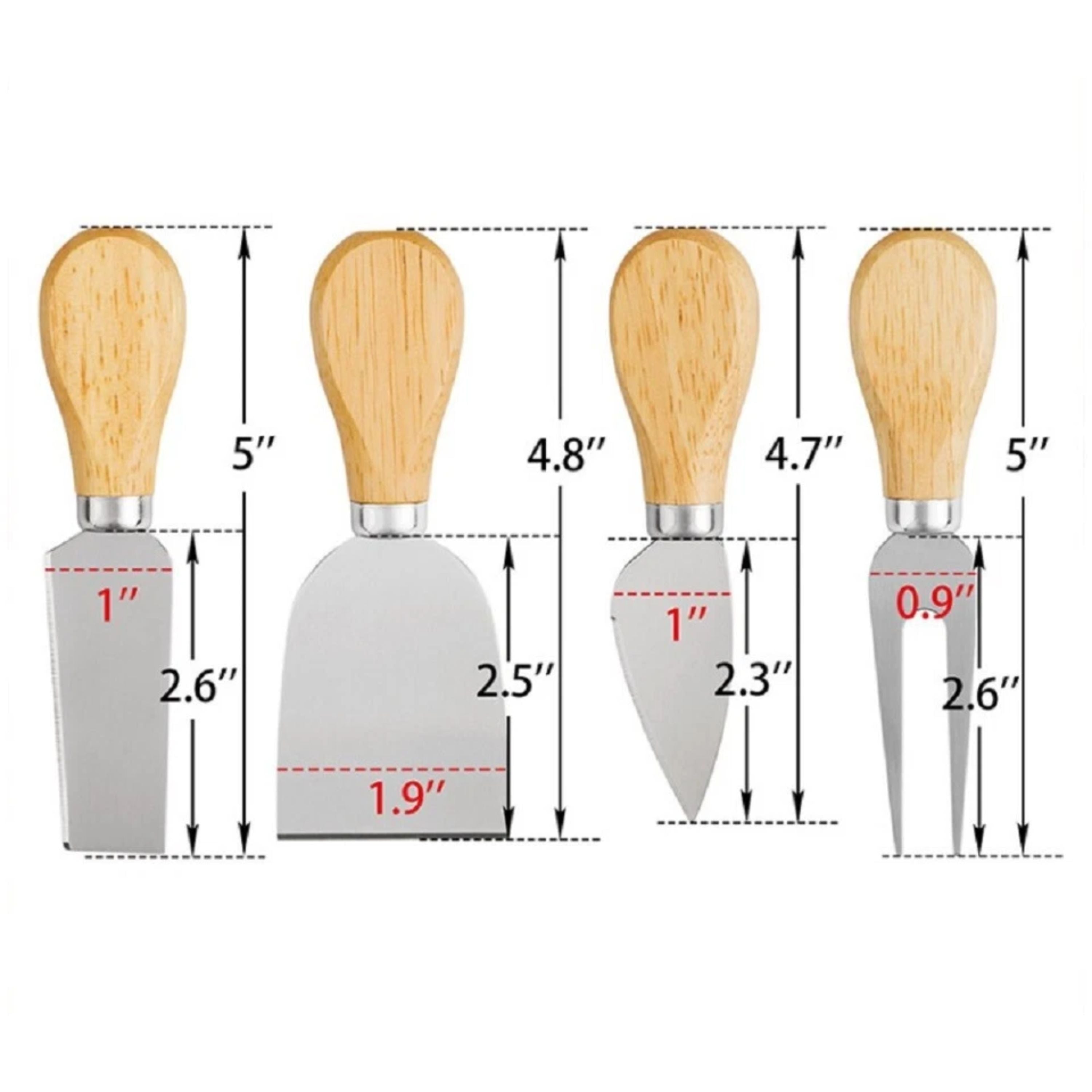 Kitcheniva Stainless Steel Cheese Knife Set 4 Pcs