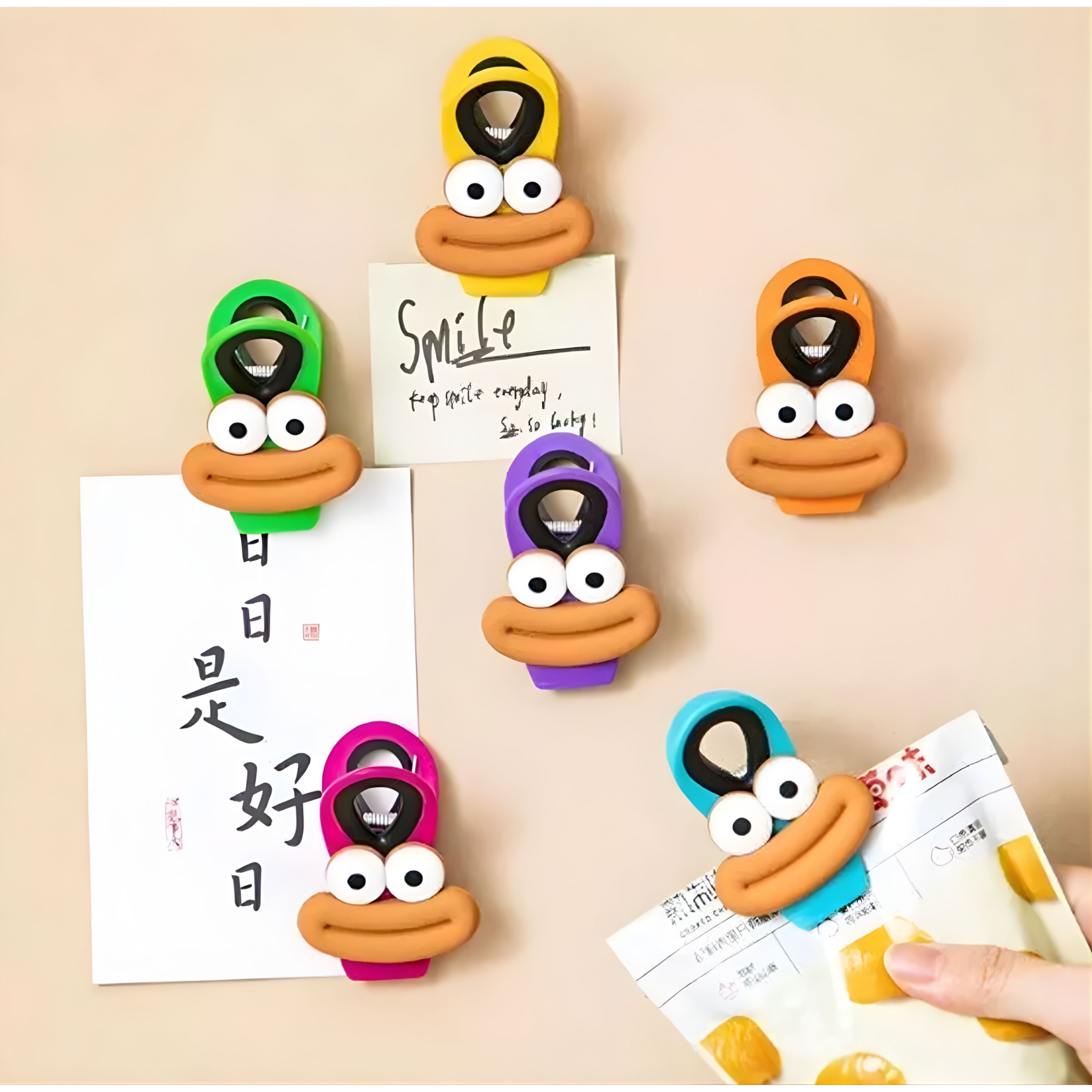 Kitcheniva Magnetic Clip Set With Refrigerator Magnet 6 Pcs