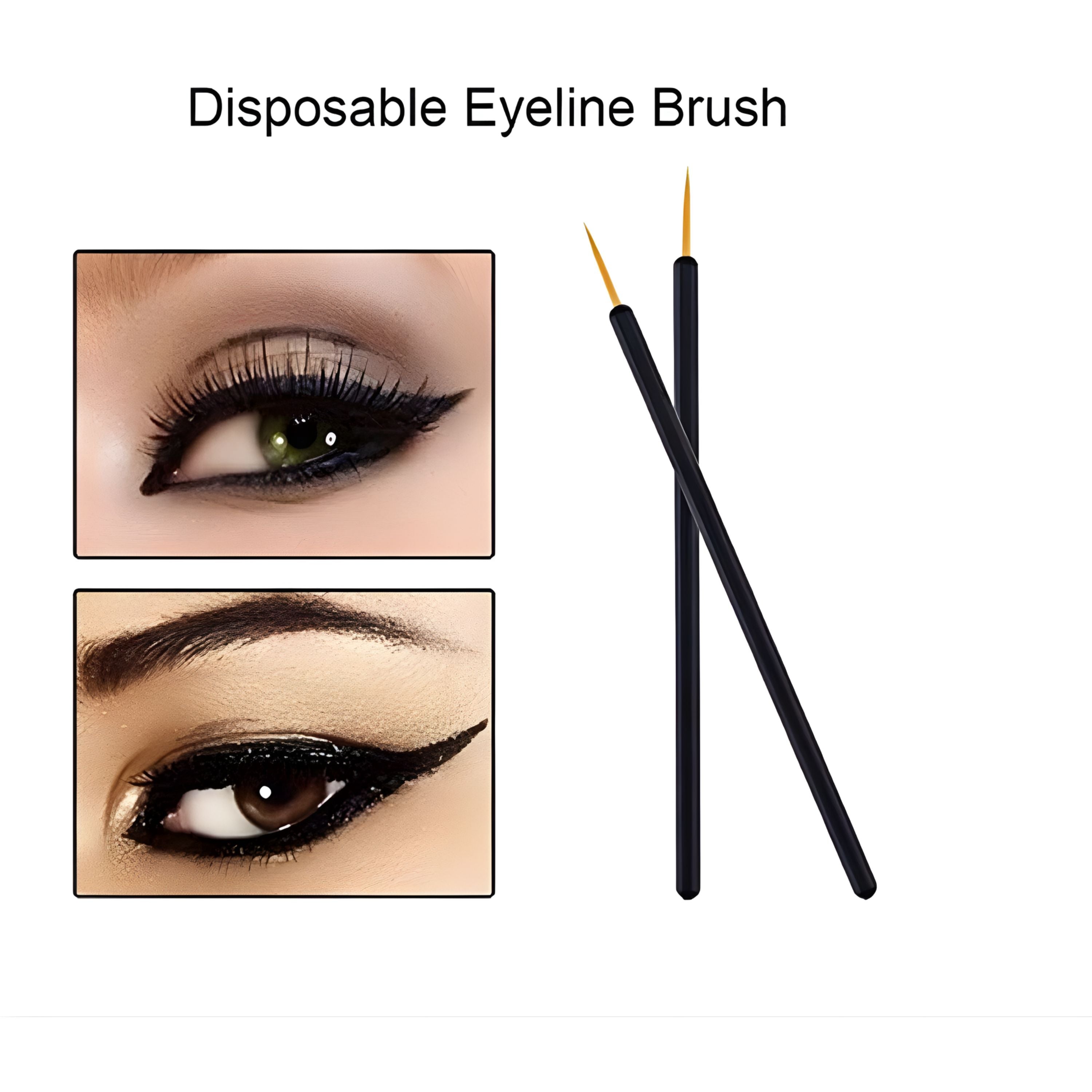 Kitcheniva Disposable Fine Tip Eyeliner Brushes 100 Pcs