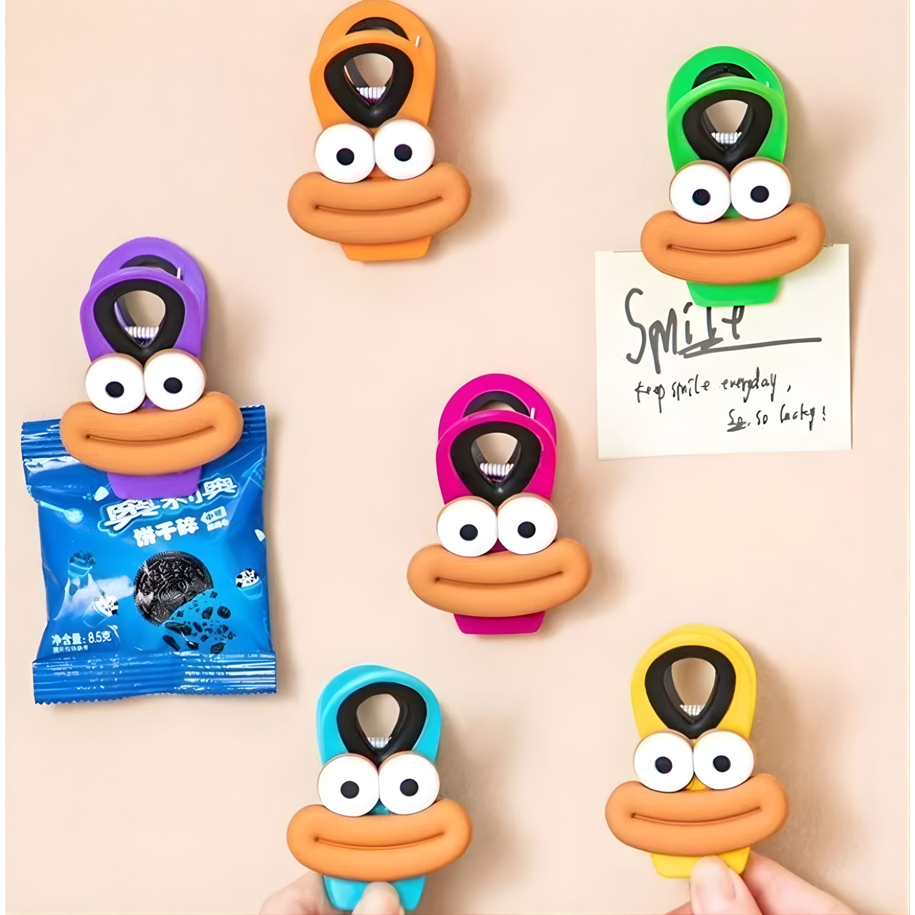Kitcheniva Magnetic Clip Set With Refrigerator Magnet 6 Pcs